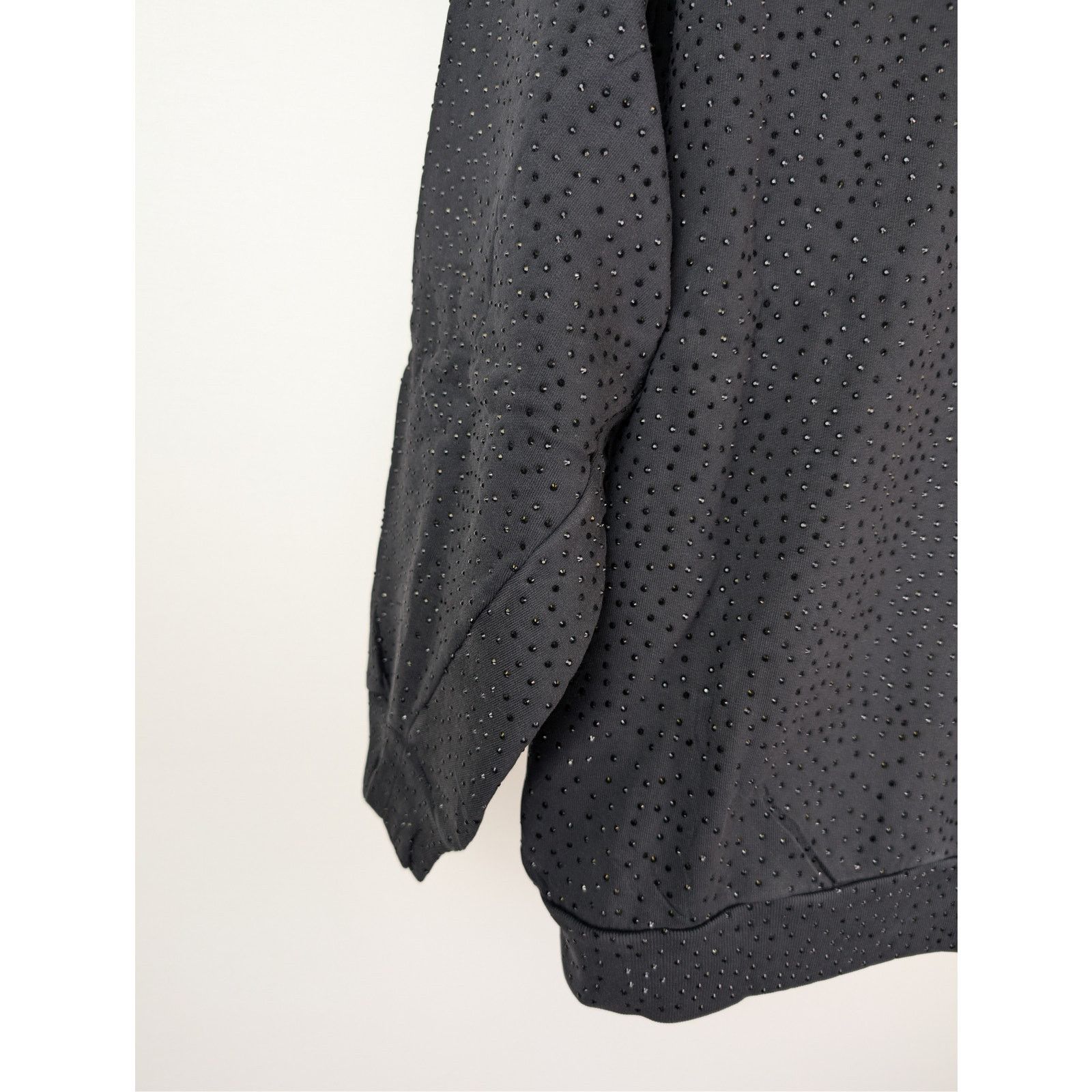 Balenciaga o1rshd1 Crystal-Embellished Small Zip-Up Hoodie Washed Black Size US M / EU 48-50 / 2 - 14 Thumbnail