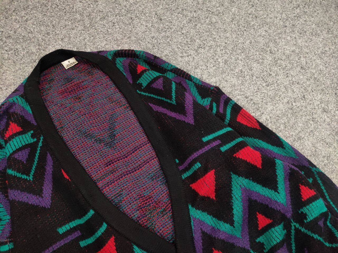 Japanese Brand Vintage 90's Japan style geometric knit Sweater Cardigan Size US L / EU 52-54 / 3 - 12 Thumbnail