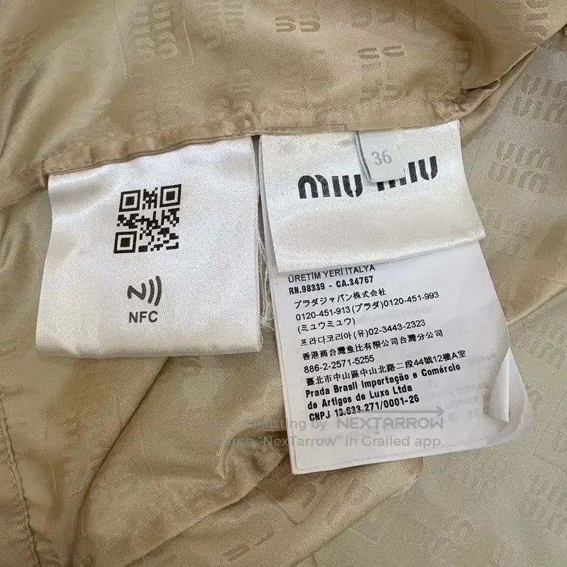 Miu Miu Miu Miu Women's Spring Fall Gold Nylon Jacket . Size S / US 4 / IT 40 - 7 Thumbnail