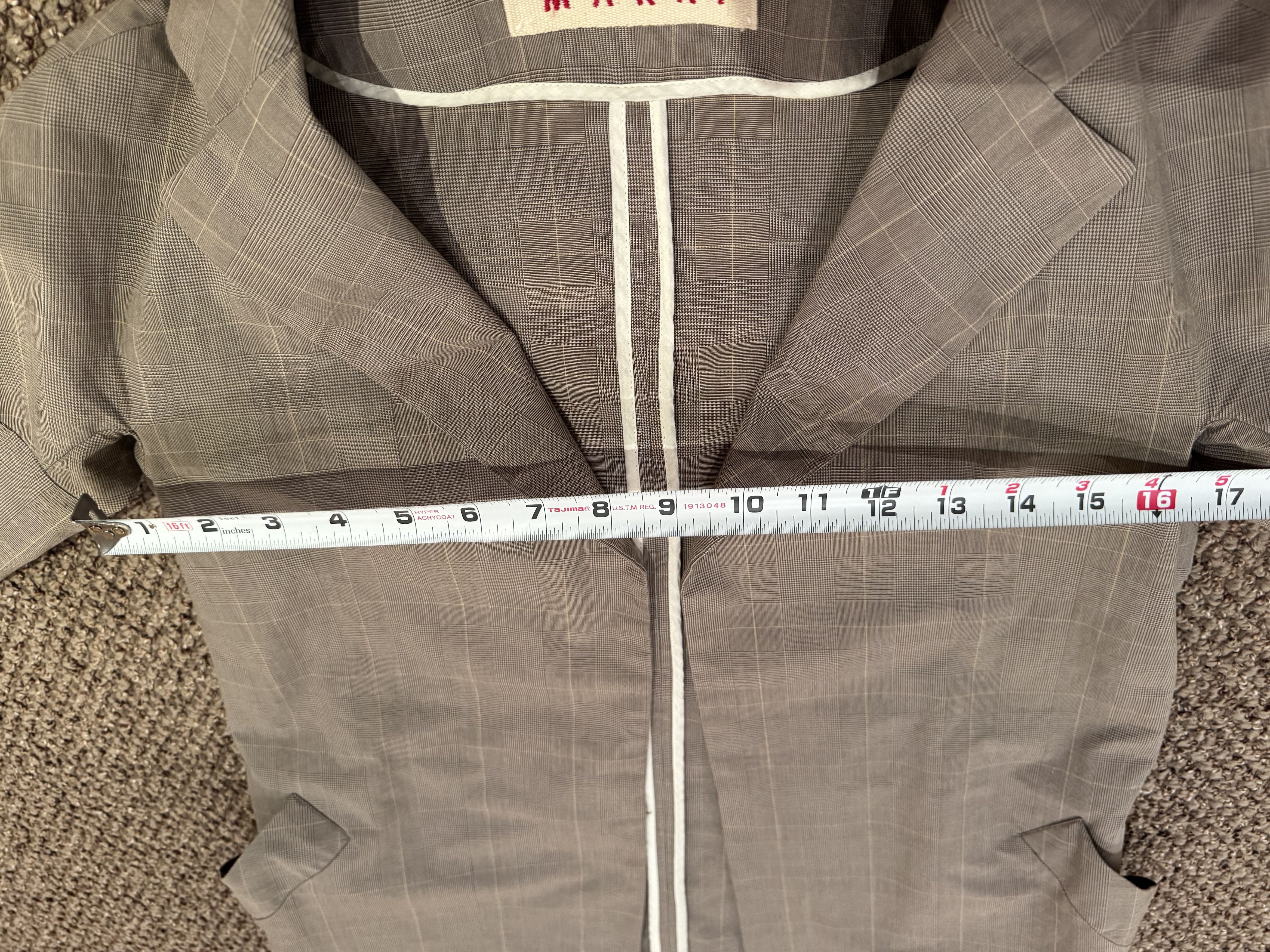 Marni Marni Glen Check Cotton Coat (Beige, Size 38) Size XS / US 0-2 / IT 36-38 - 6 Thumbnail