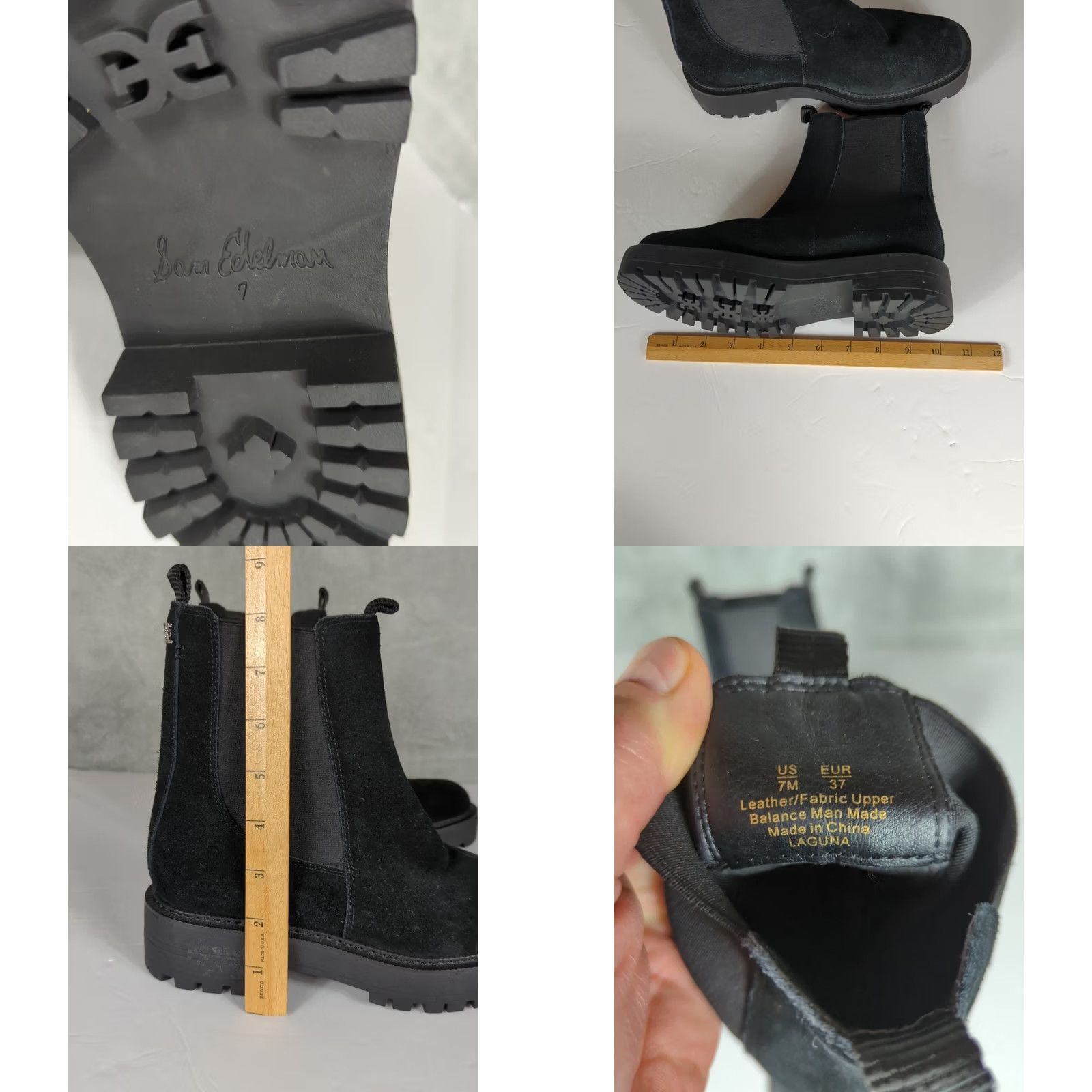Sam Edelman Sam Edelman Boots Chelsea Jazmine Suede Black Size 7 Womens Size 7 M Chunky Lug Sole Ankle Pull On Block Heel Size US 7 / IT 37 - 8 Thumbnail