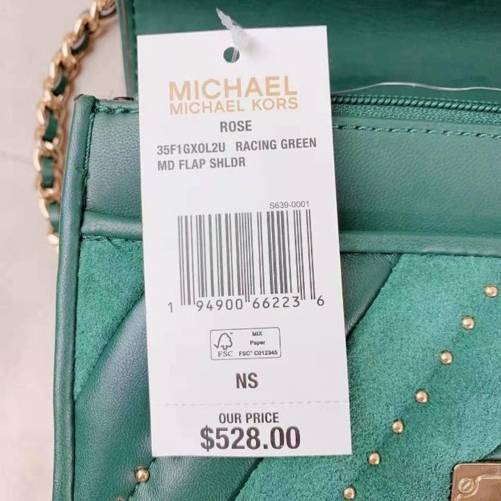 Michael Kors Michael Kors 35F1GXOL2U Medium Flap Shoulder In Racing Green Size ONE SIZE - 4 Thumbnail