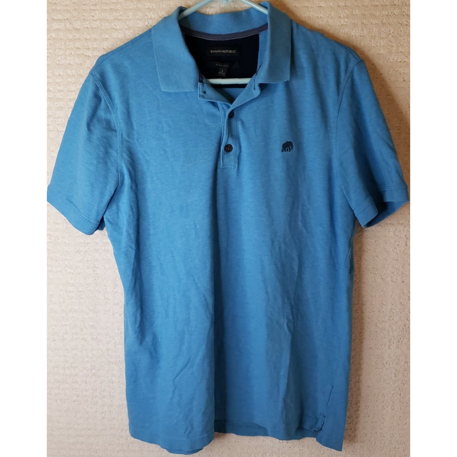 Banana Republic Banana Republic Polo Shirt Men L Blue Short Sleeve Pique Stretch Regular Fit Golf casual Modern Size US L / EU 52-54 / 3 - 2 Thumbnail