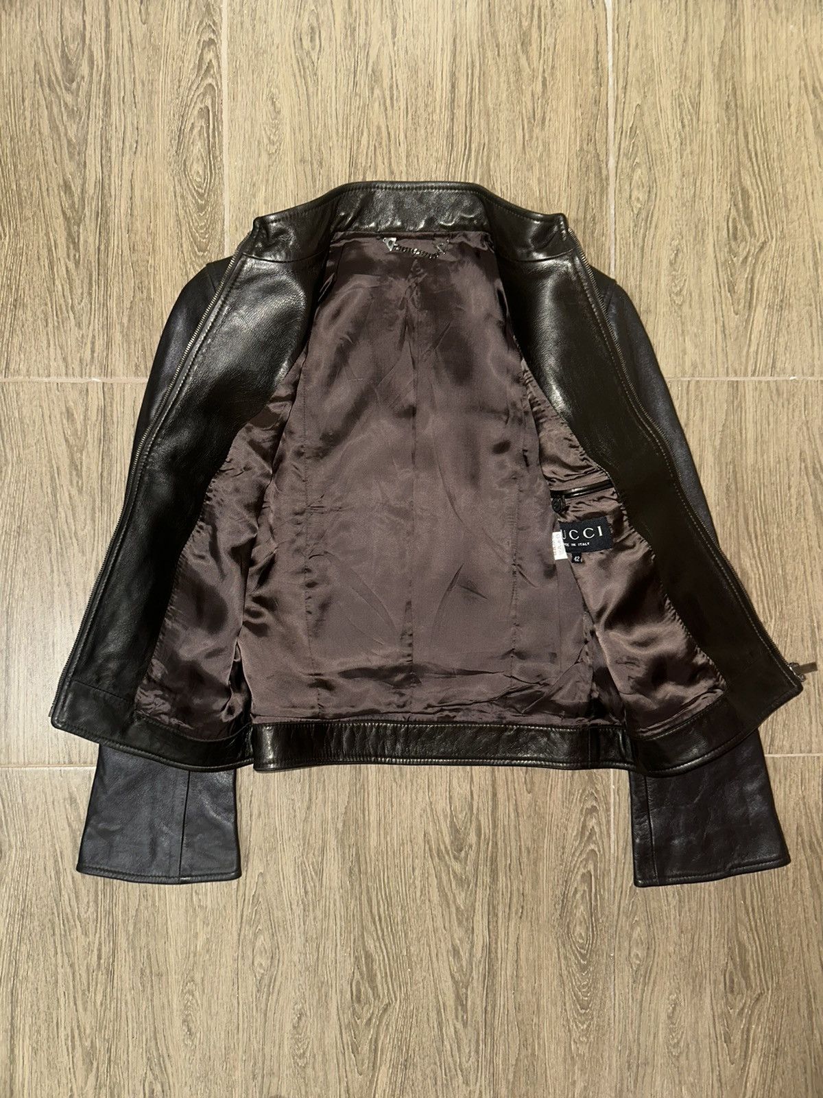 Gucci Gucci By Tom ford 1997 Flared Sleeve - Leather Jacket Size M / US 6-8 / IT 42-44 - 11 Thumbnail