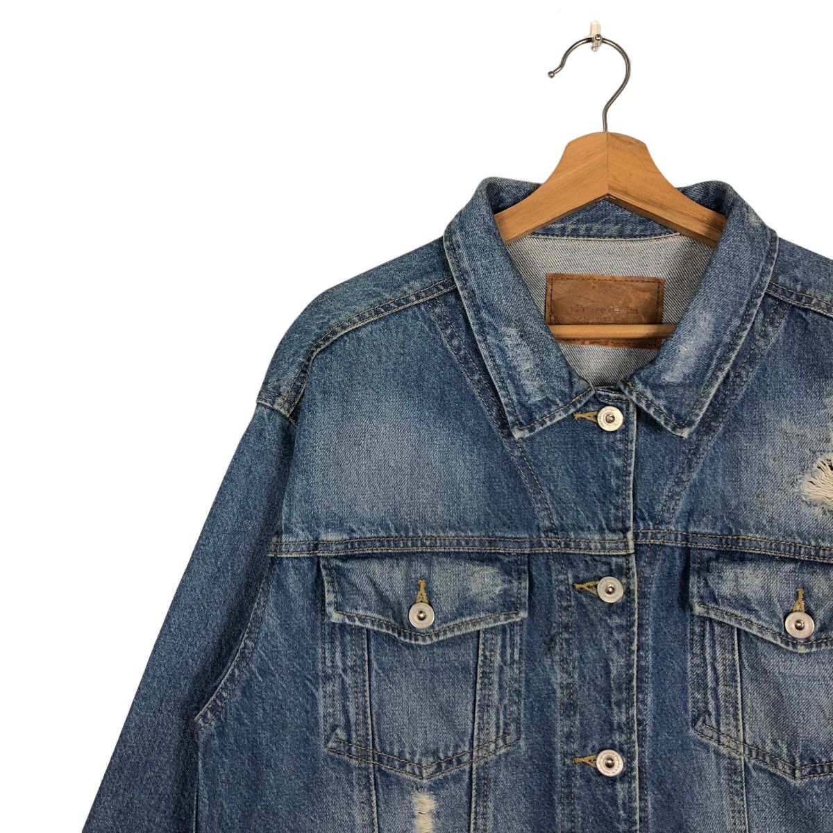 Japanese Brand 🔥Distressed Denim Trucker Jacket Pageboy Japan Made Size US M / EU 48-50 / 2 - 7 Thumbnail