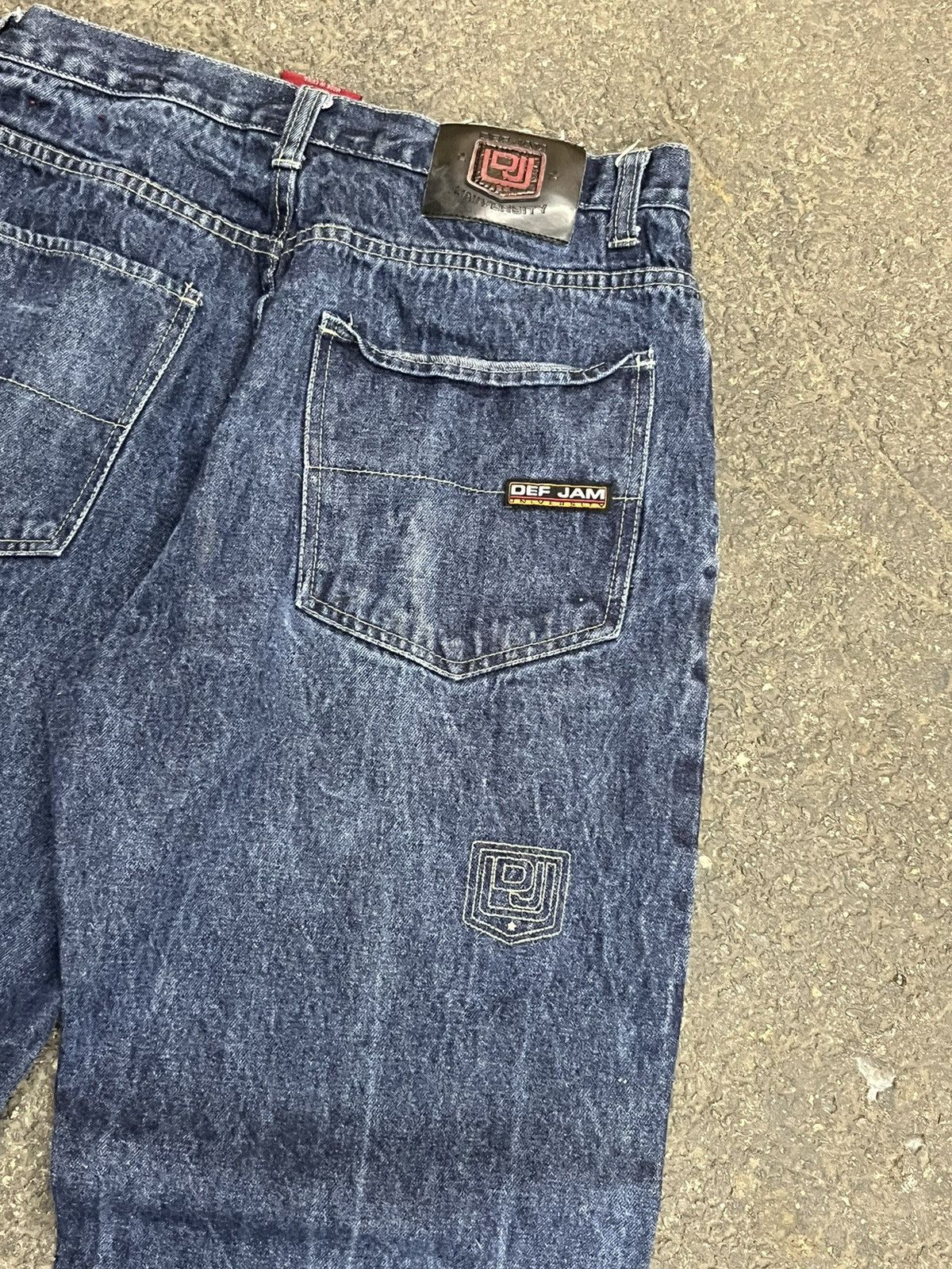 Vintage Y2k baggy fit embroidered def jam skater denim hype rare Size US 32 / EU 48 - 2 Thumbnail
