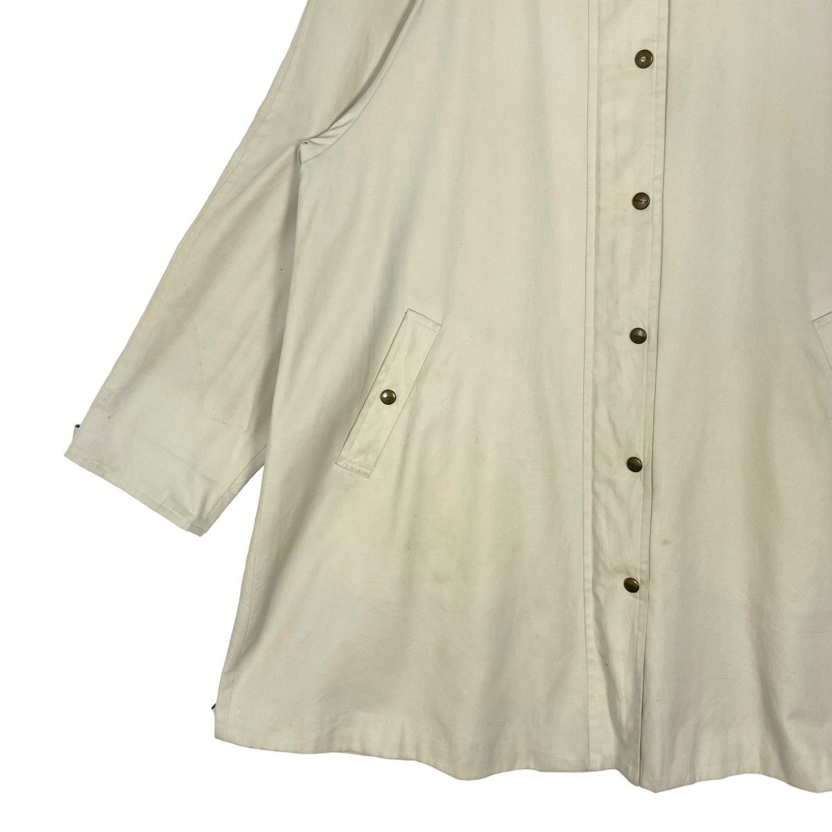 Burberry Vintage 90s Burberrys Trench Coat Hoodie Button Up Jacket Size US L / EU 52-54 / 3 - 7 Thumbnail
