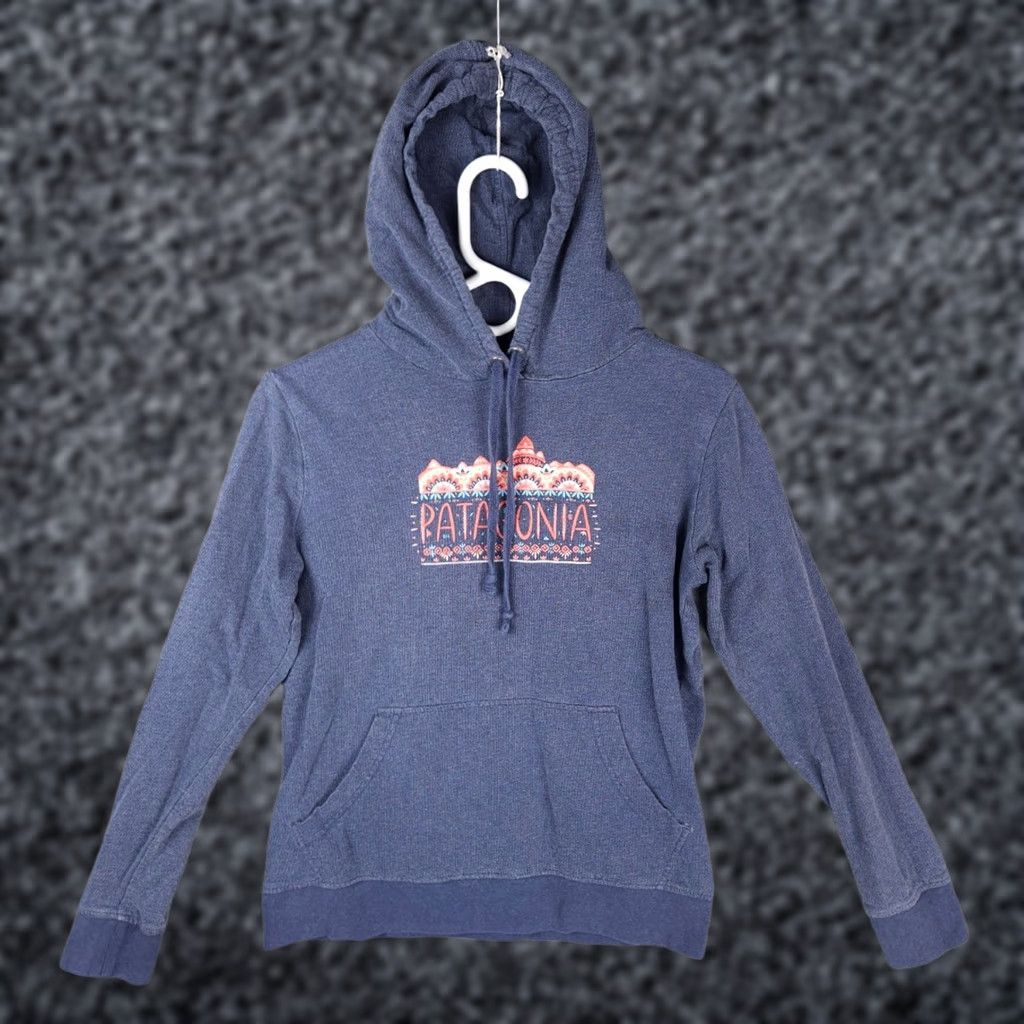 Patagonia PATAGONIA Hoodie Women's Small Blue Lightweight Fitz Roy Southwest Logo 39500 Size S / US 4 / IT 40 - 1 Thumbnail
