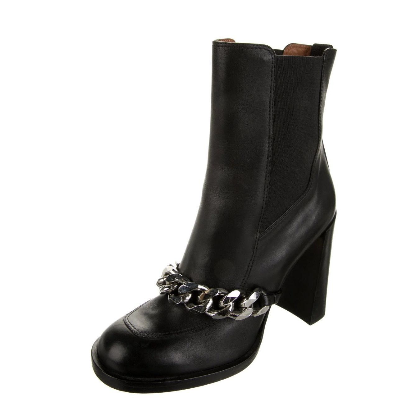 Givenchy GIVENCHY Leather Chain-Link Accents Chelsea Boots Size: 7 | Size US 7 / IT 37 - 2 Thumbnail