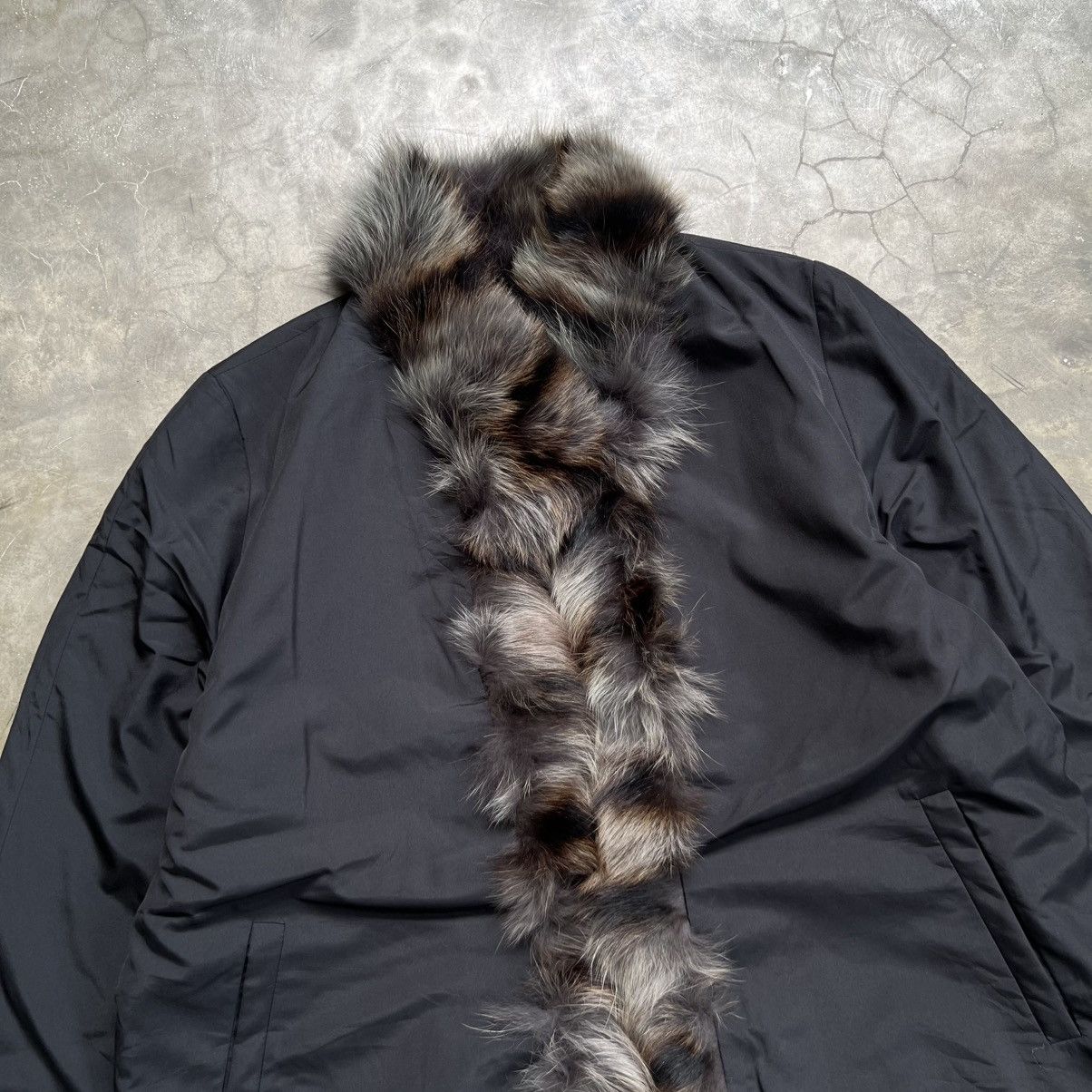 Balmain Vintage Balmain Reversible Monogram Fox Fur Silk Jacket Size US XL / EU 56 / 4 - 5 Thumbnail