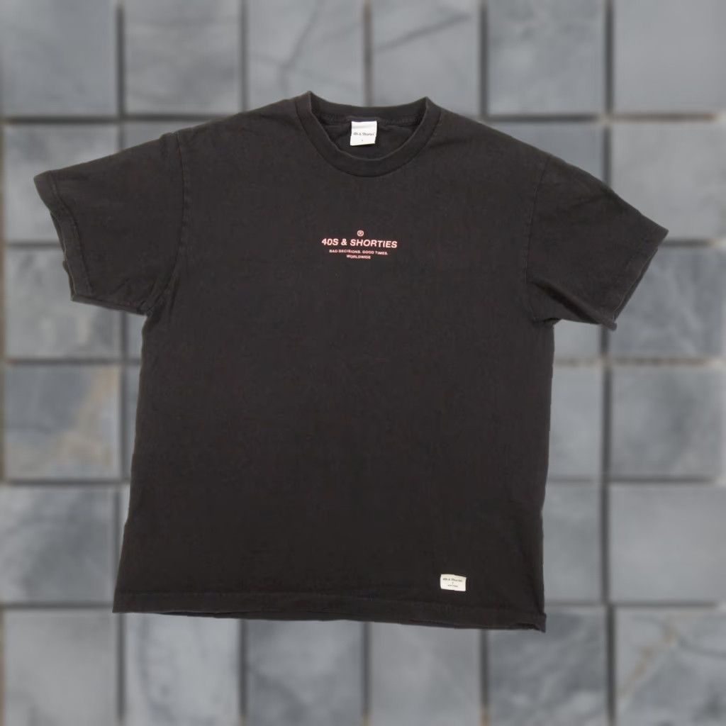 Vintage VINTAGE 40s & Shorties Shirt Mens Large Black Streetwear T-Shirt Skateboard Adult L Black Graphic Tee Mens Size US L / EU 52-54 / 3 - 1 Thumbnail