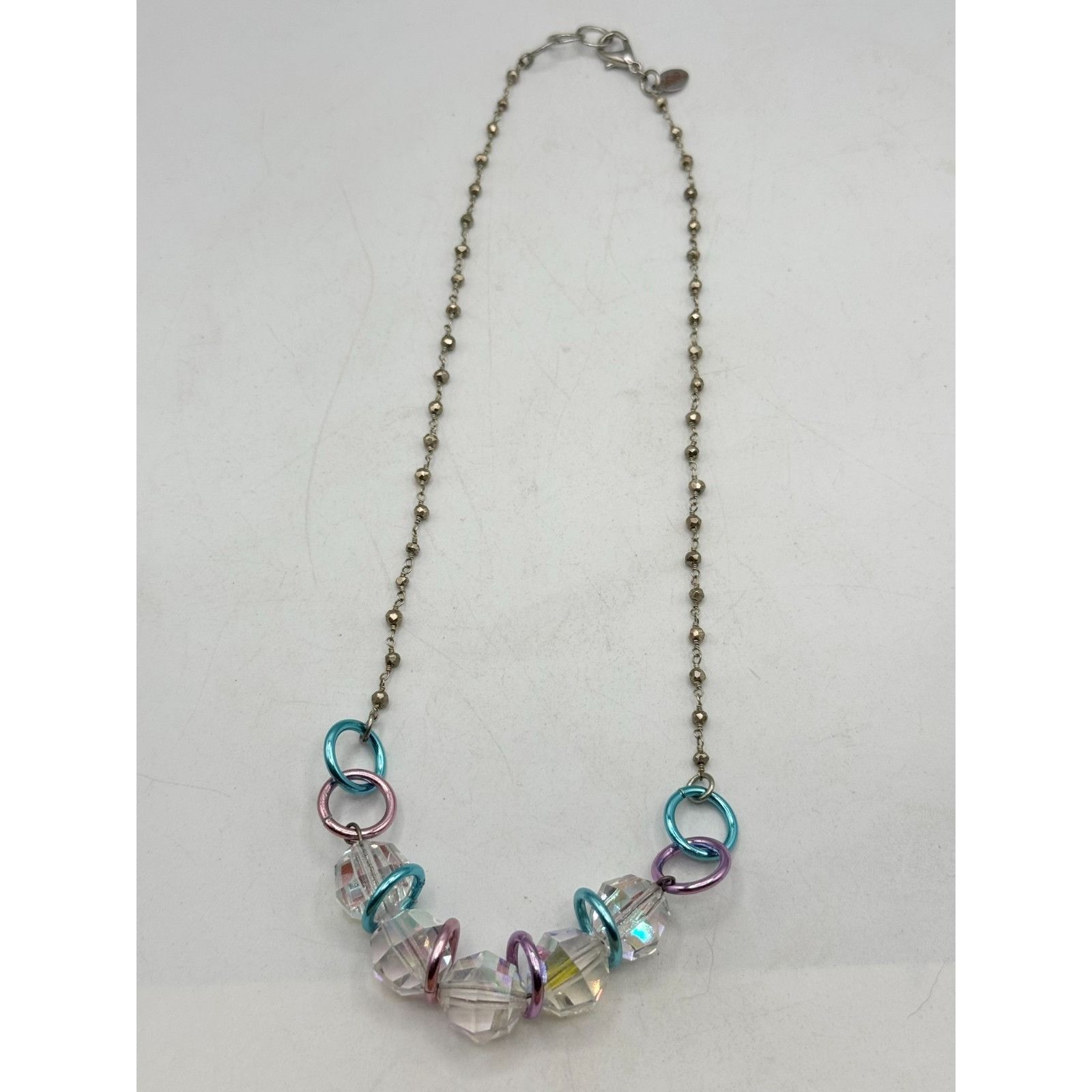Vintage Vintage crystal silver chain beaded necklace Size ONE SIZE - 2 Thumbnail