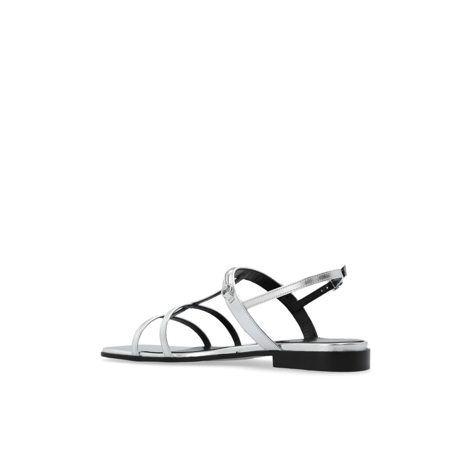 Gucci GUCCI Horsebit Silver Leather Flat Sandals New & Authentic ( Size US 9 / IT 39 - 2 Thumbnail