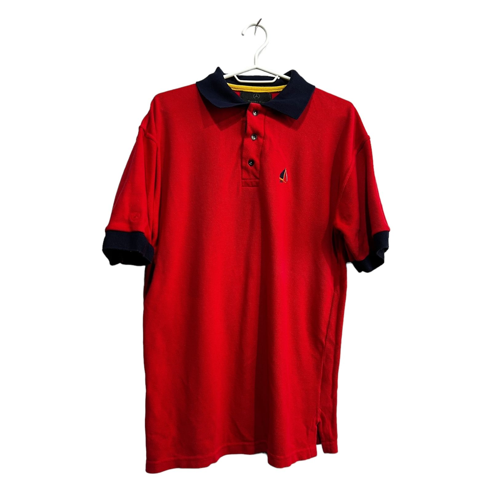Pre-owned Mercedes Benz X Vintage 90's Vintage Mercedes Benz Polo Shirt In Red