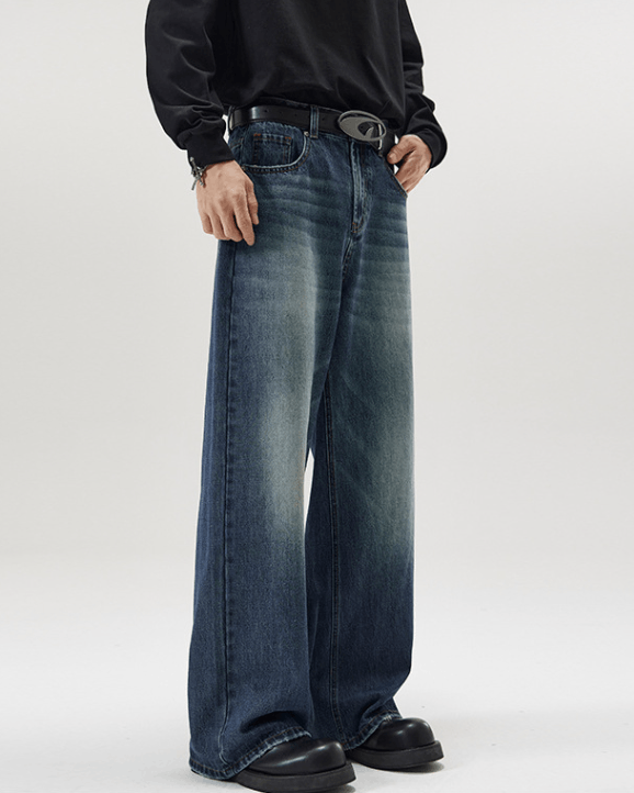 Japanese Brand × Jean Washed loose straight-leg wide-leg jeans Size US 32 / EU 48 - 2 Thumbnail