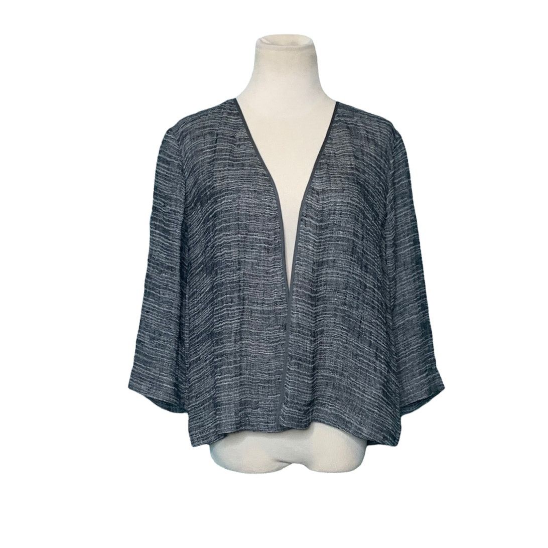 Eileen Fisher Eileen Fisher black linen open kimono jacket size XXS Size XXS / US 00 / IT 34 - 1 Thumbnail