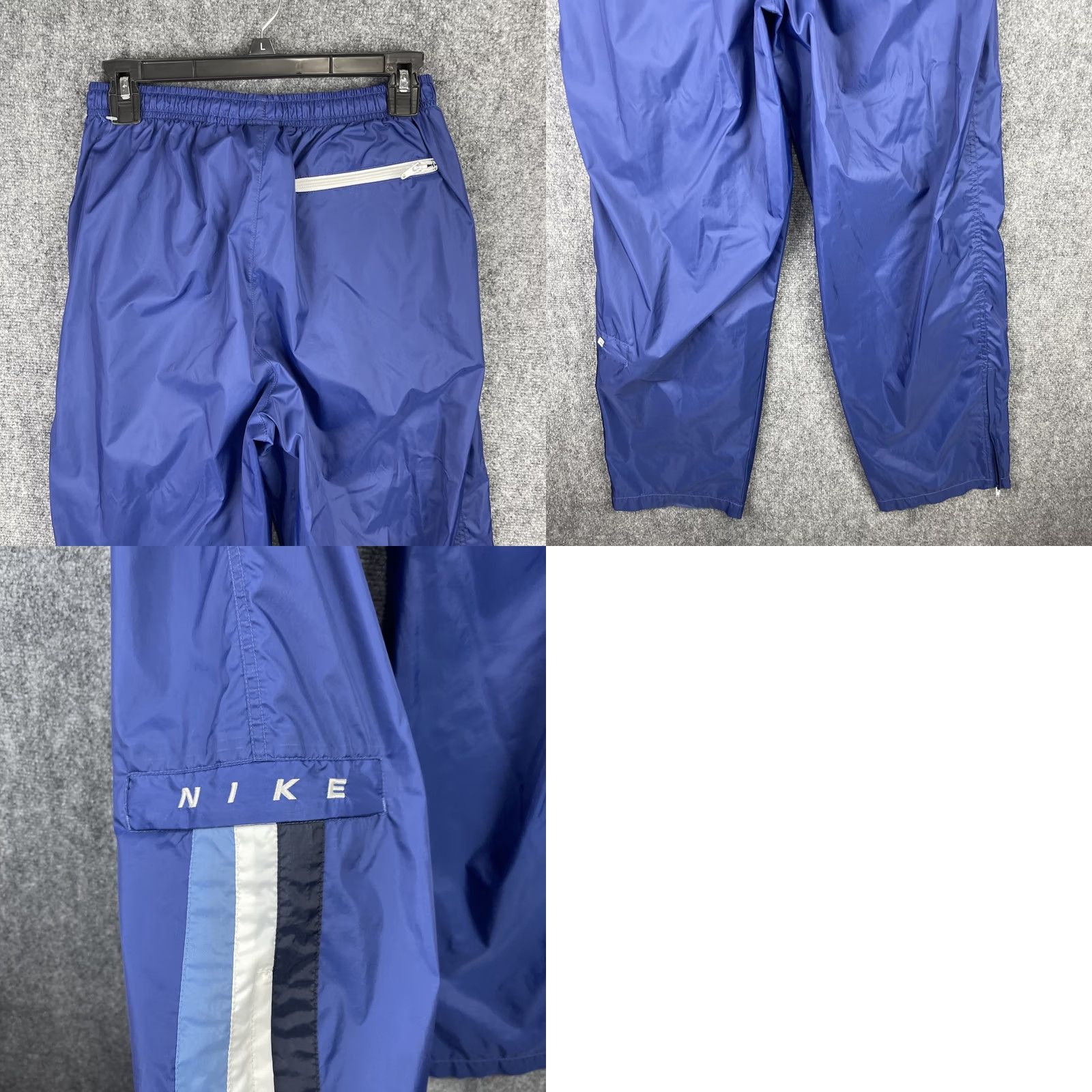 Nike Vintage Nike Track Pants Mens Small Blue Straight Leg Zip Cuff Baggy Windbreaker Size US 29 - 9 Thumbnail