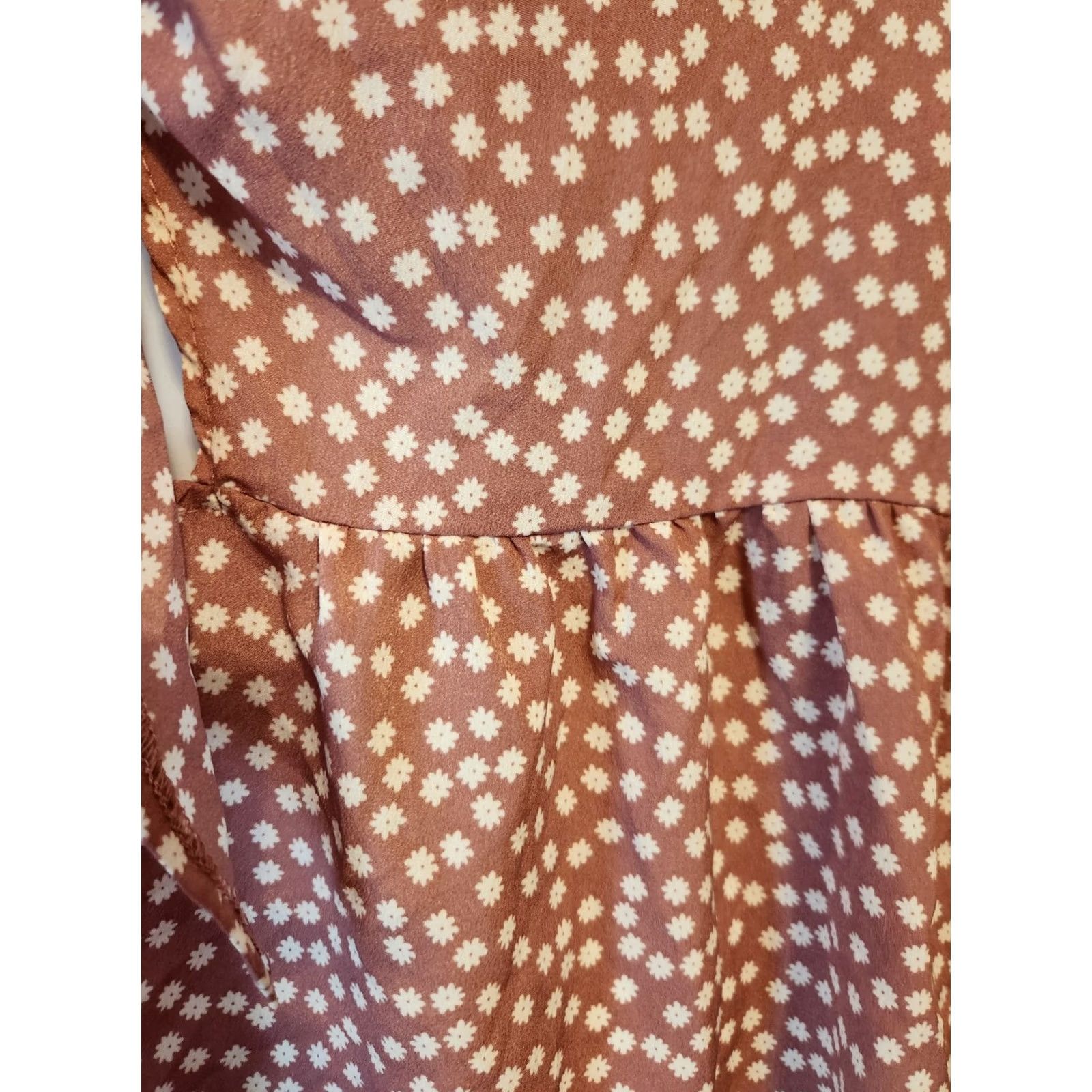 Shein Shein Curve Mauve Daisy Floral Tie Front Top 3X Size XXL / US 16-18 / IT 52-54 - 3 Thumbnail