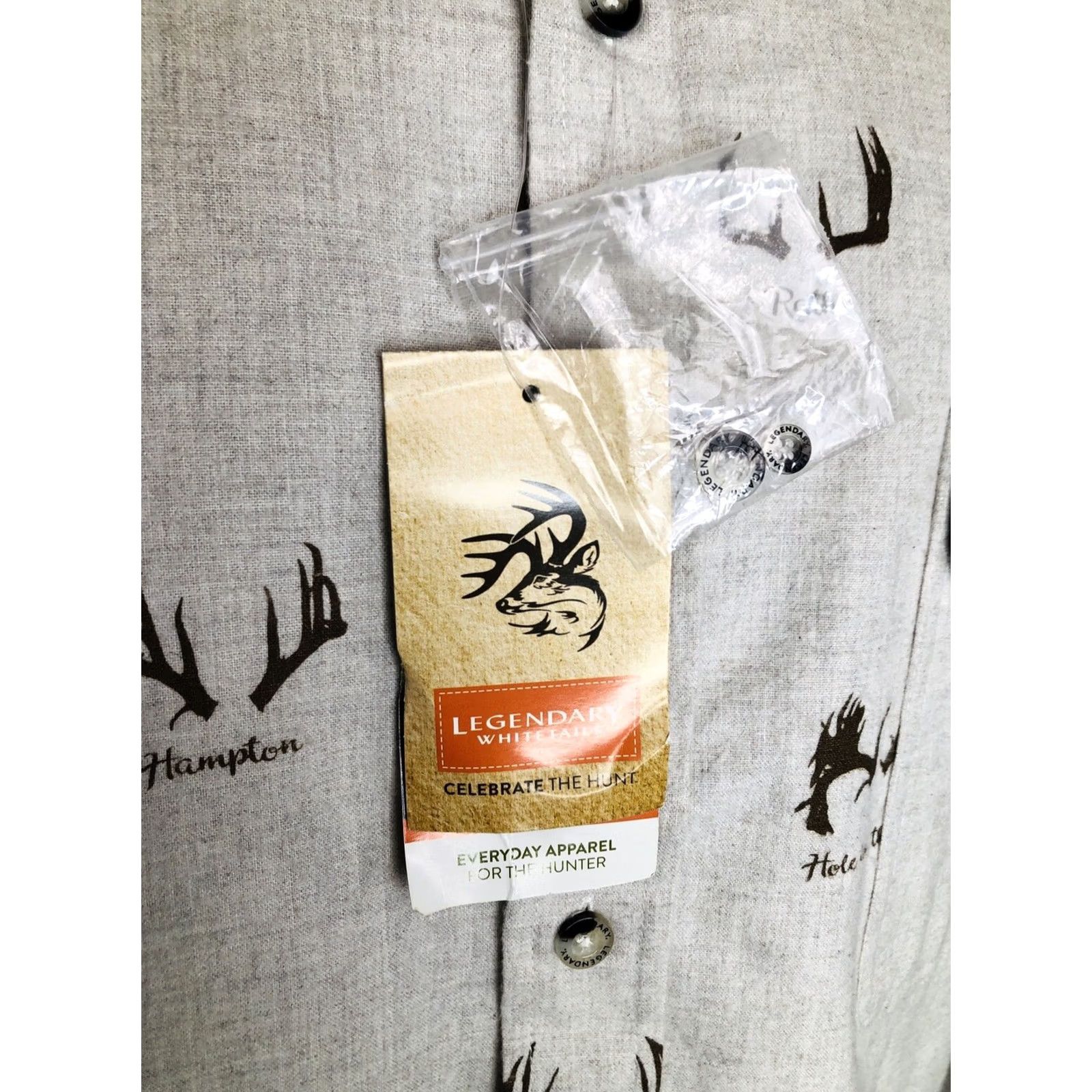 Vintage LEGENDARY WHITETAILS Button-Up Flannel XLT Beige Long Sleeve Men XXLT? Size US XL / EU 56 / 4 - 3 Thumbnail