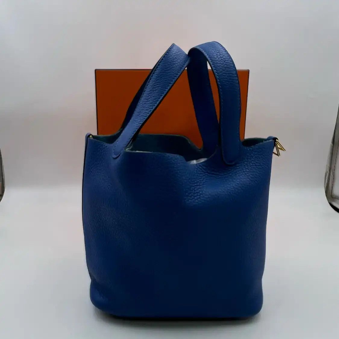 Hermes Hermes Picotin Lock 18 Prussian Blue Clemence cowhide leather picotin handbag go Size ONE SIZE - 1 Thumbnail