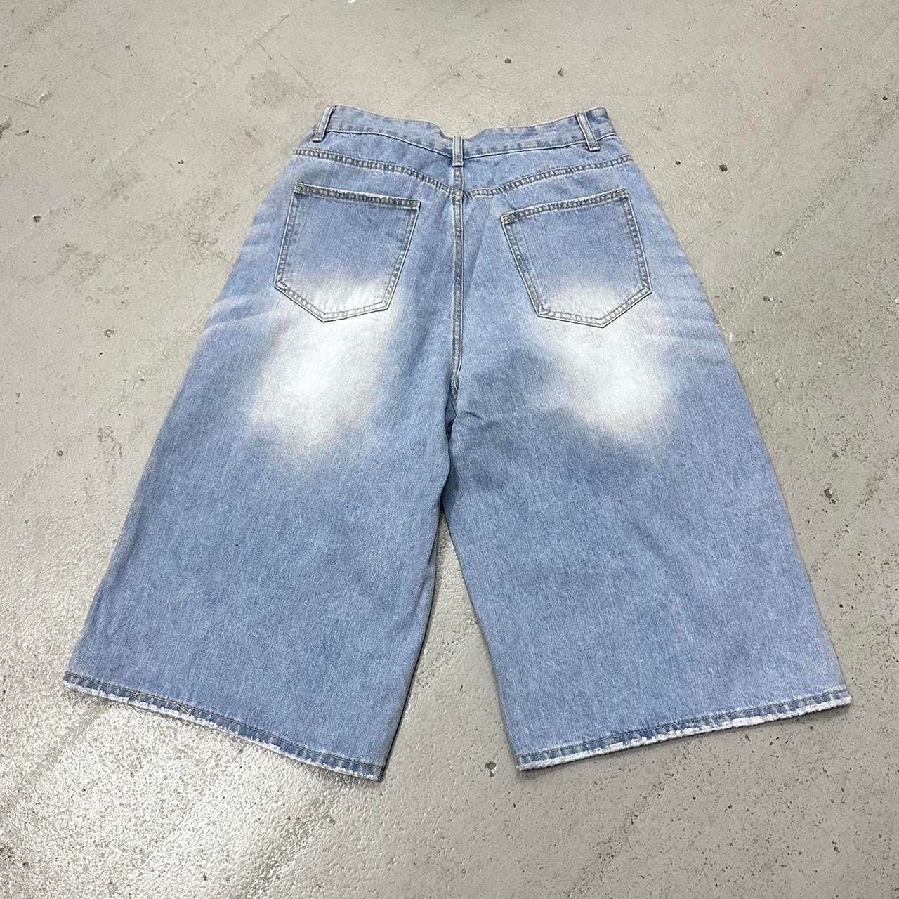 Vintage LIGHT BLUE WIDE LEG BAGGY JORTS 34 WAIST Size US 34 / EU 50 - 2 Thumbnail