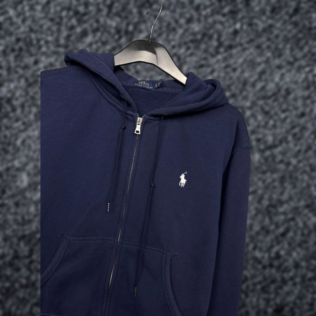 Polo Ralph Lauren Polo Ralph Lauren Womens Zip Hoodie S Polo Ralph Lauren Hoodie Womens S Blue Logo Full Zip Hooded Size S / US 4 / IT 40 - 1 Thumbnail