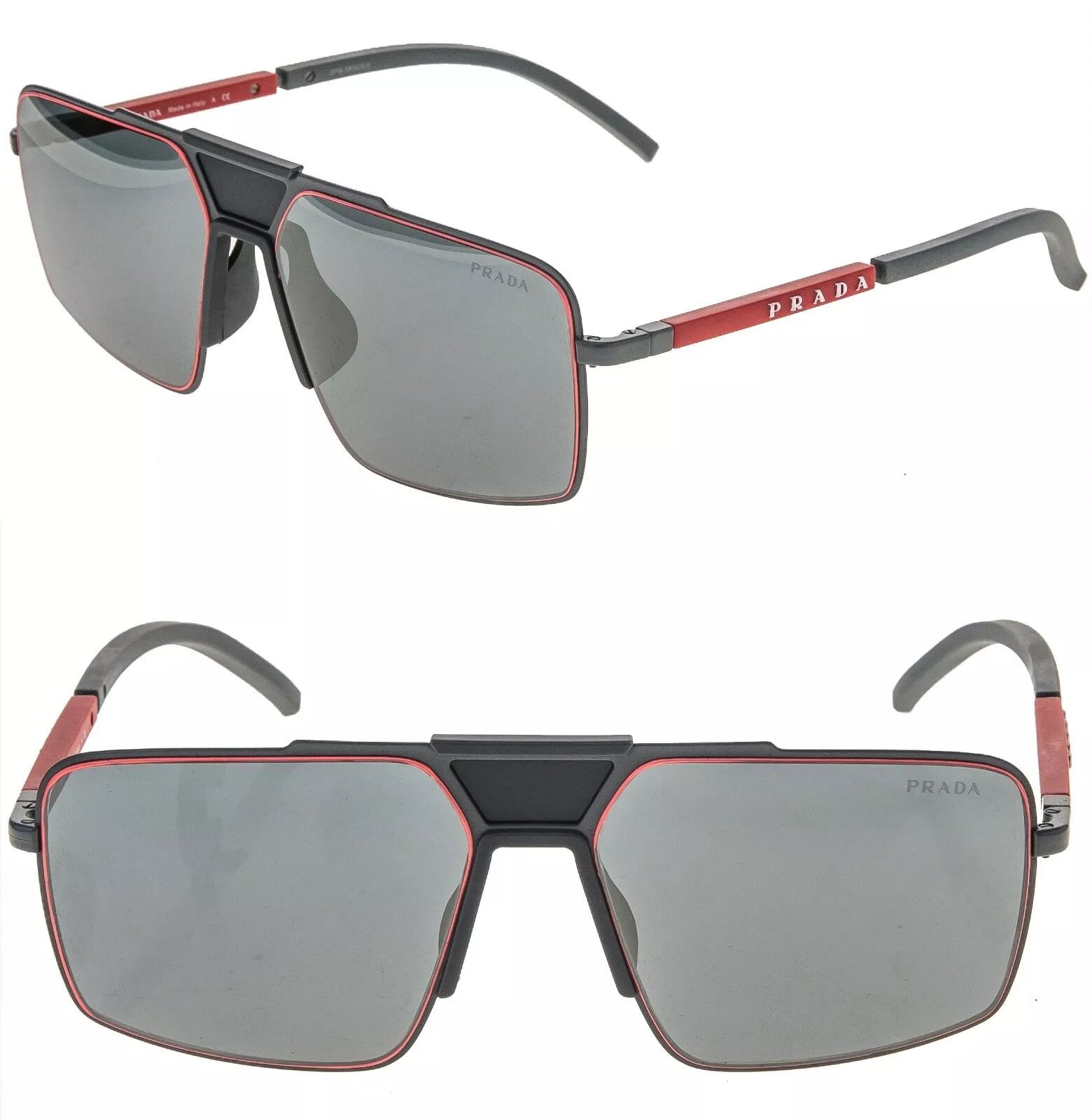Prada PRADA 52X Linea Rossa Sport Sunglasses Gray Rubber PS52XS Size ONE SIZE - 1 Thumbnail