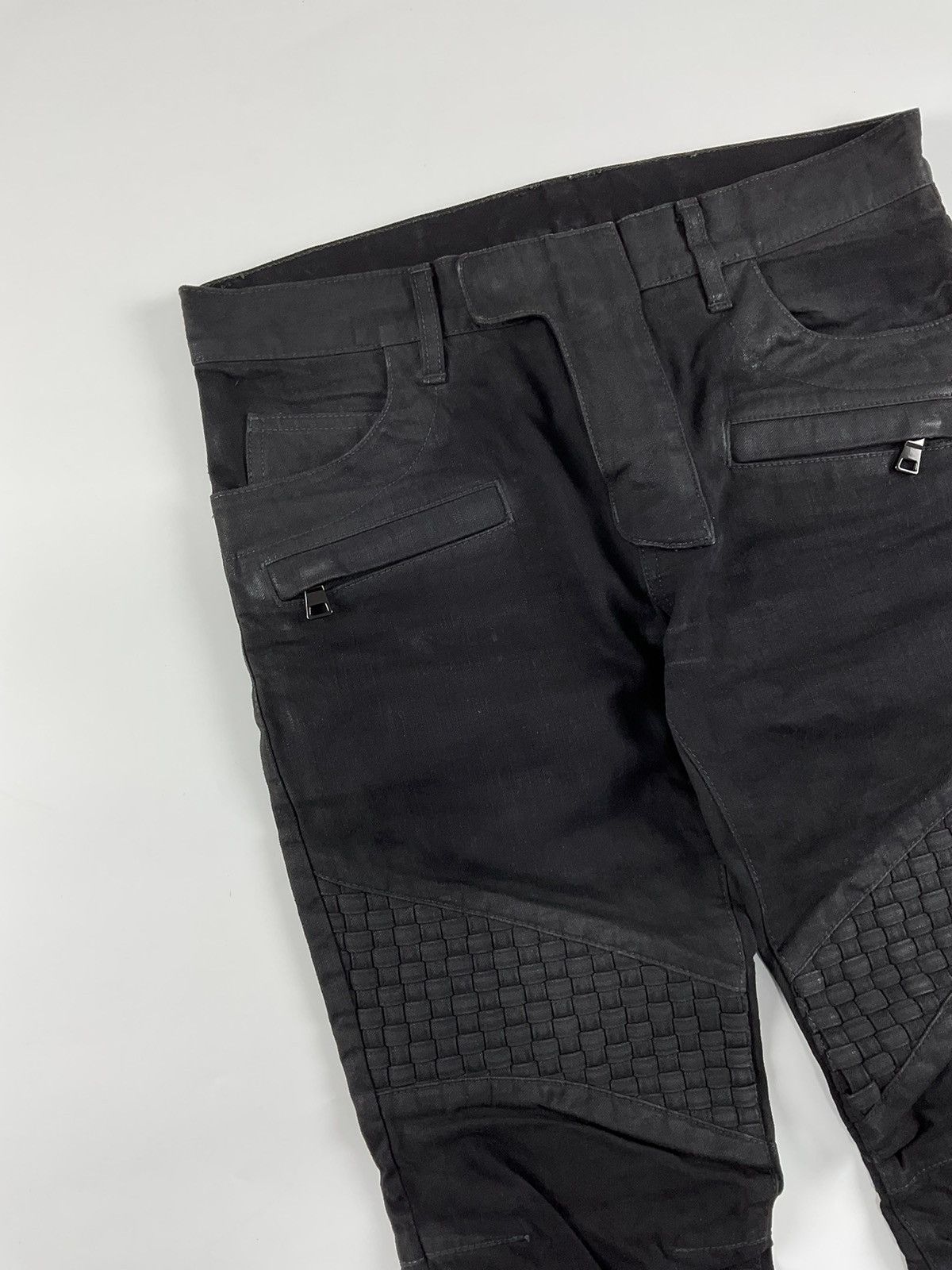 Balmain Balmain Basket Weave Biker Jeans Size US 29 - 3 Thumbnail