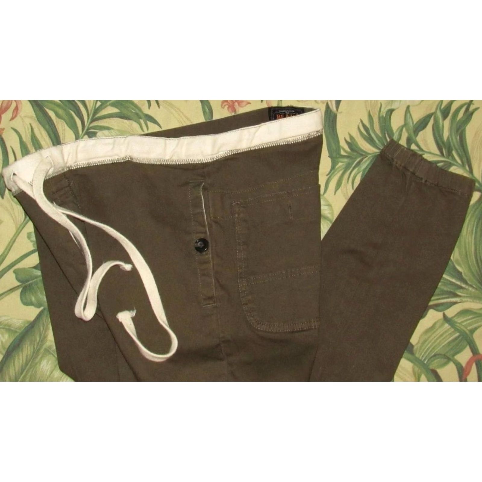 Vintage BEAMS Green Button Fly Jogger Pants Medium Size US 31 - 2 Thumbnail