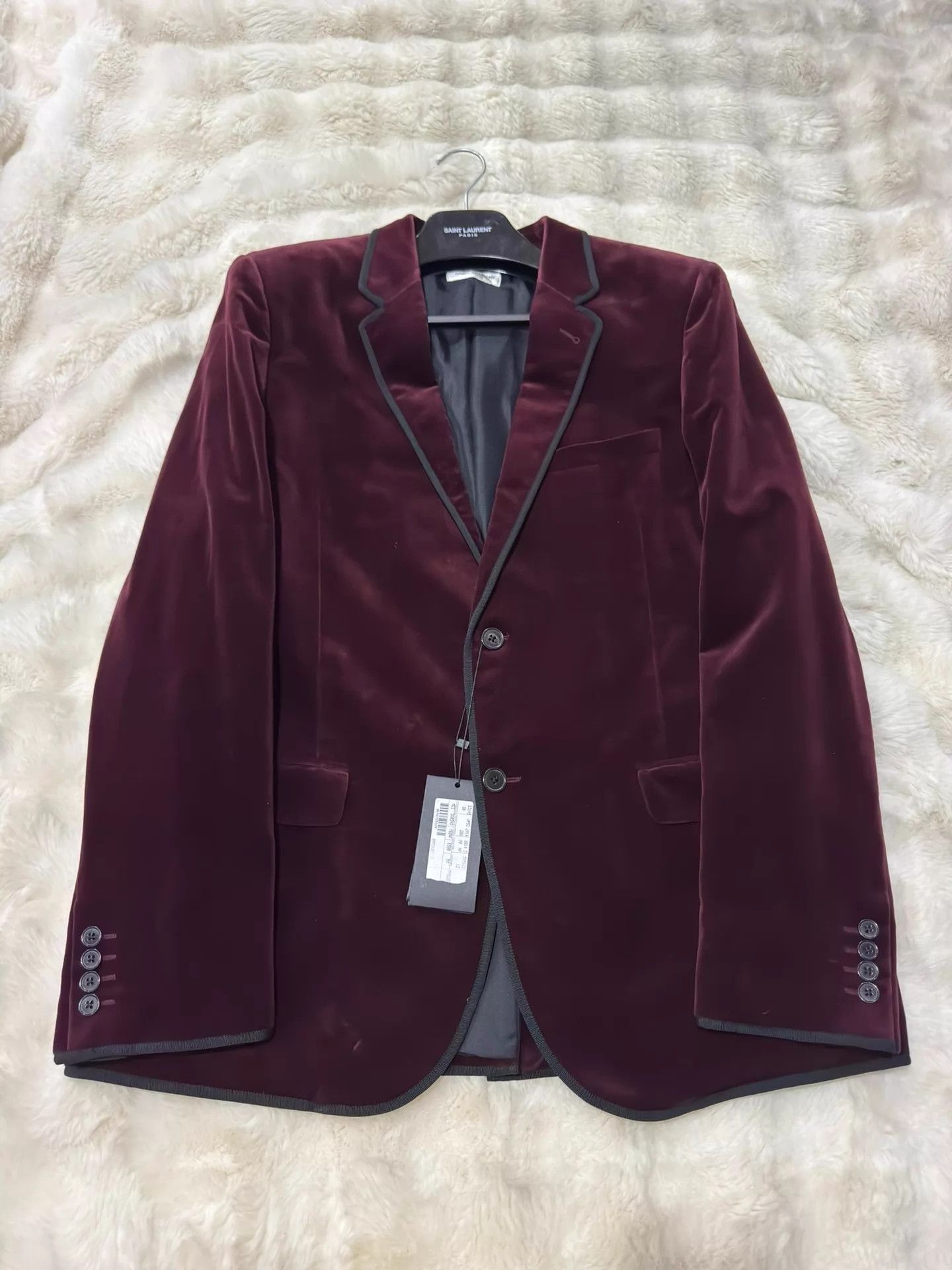Saint Laurent Paris Saint Laurent Burgundy Velvet Suit Men's 54 New With Tags Size 54R - 1 Thumbnail