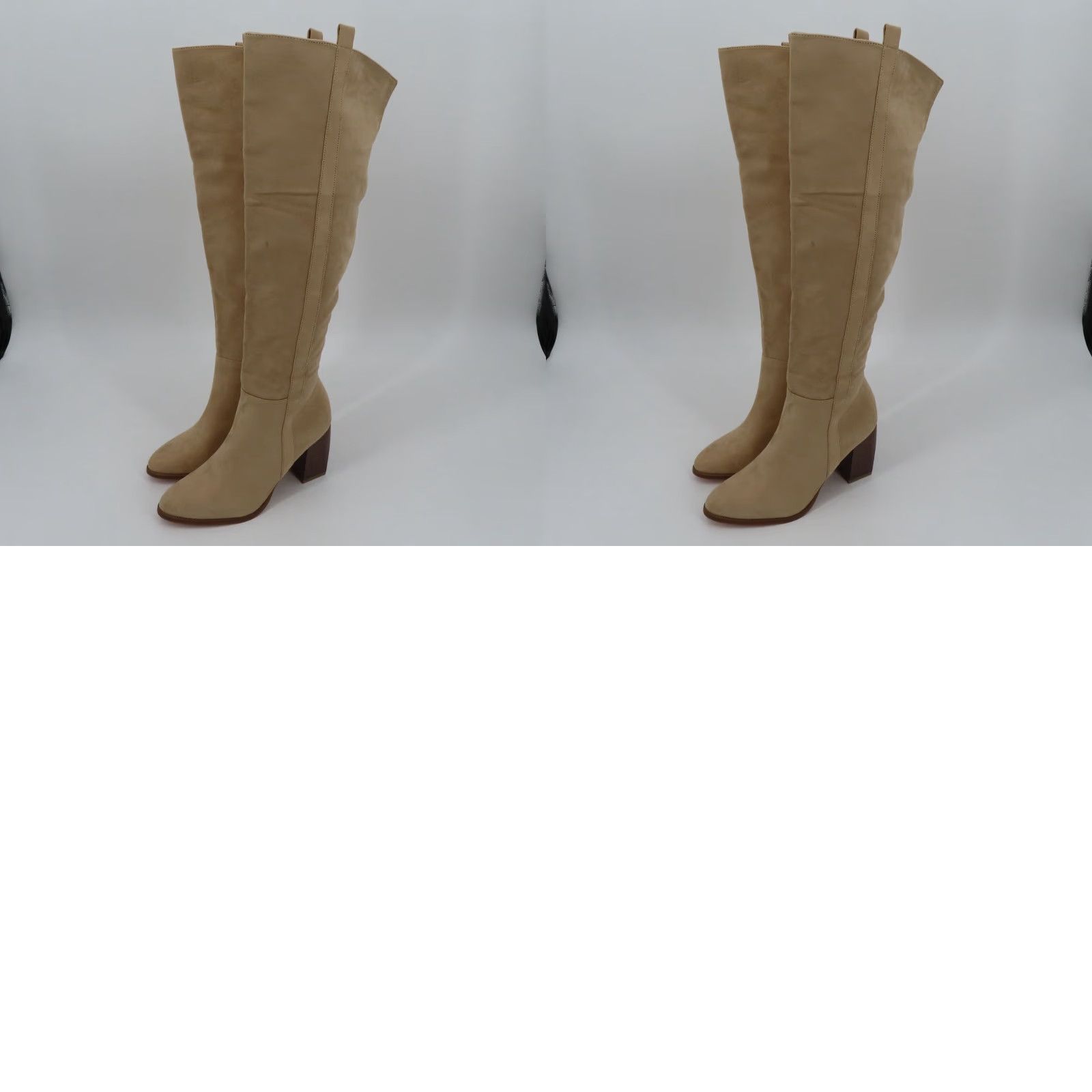 Vintage Women Beige Faux Leather Block Heel Knee High Boots Western NEW Size US 10 / IT 40 - 10 Thumbnail