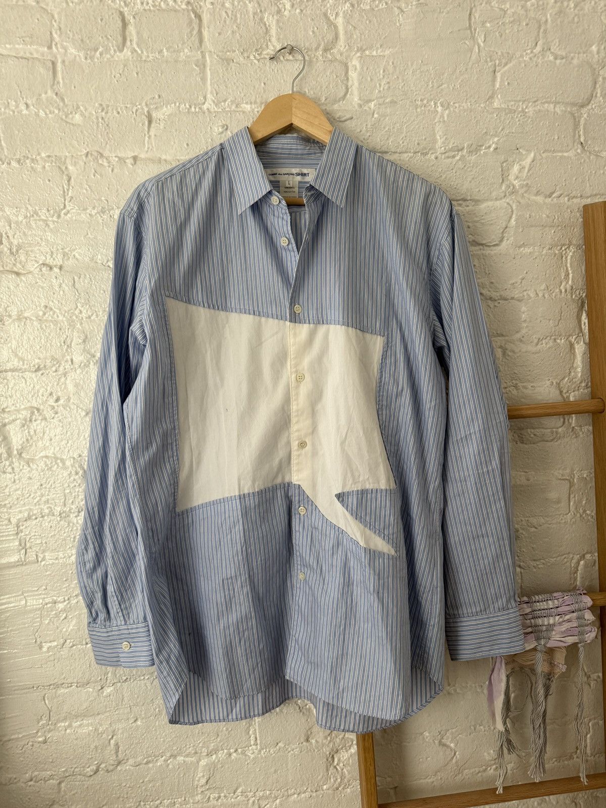 Comme des Garcons SHIRT RARE Comme des Garçon Cut Out Striped Shirt Size US XL / EU 56 / 4 - 1 Thumbnail