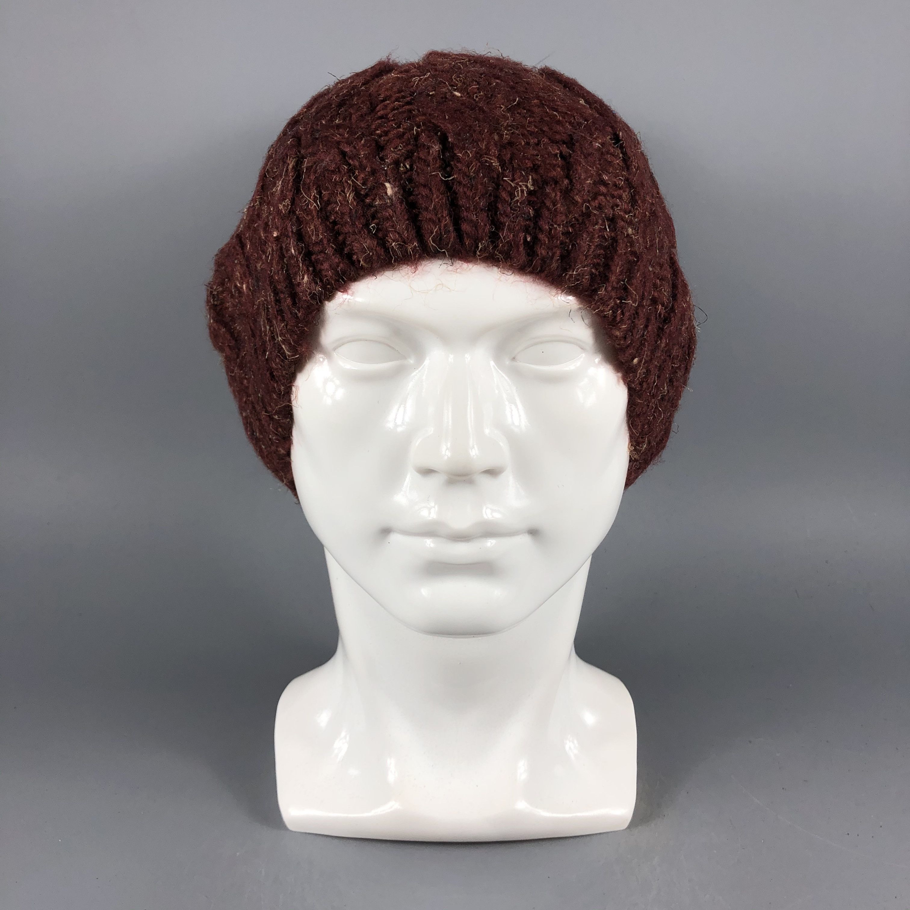 image of Vintage Milsa Aran Isle Knit Beanie Snow Hat Snow Cap -D996, Men's