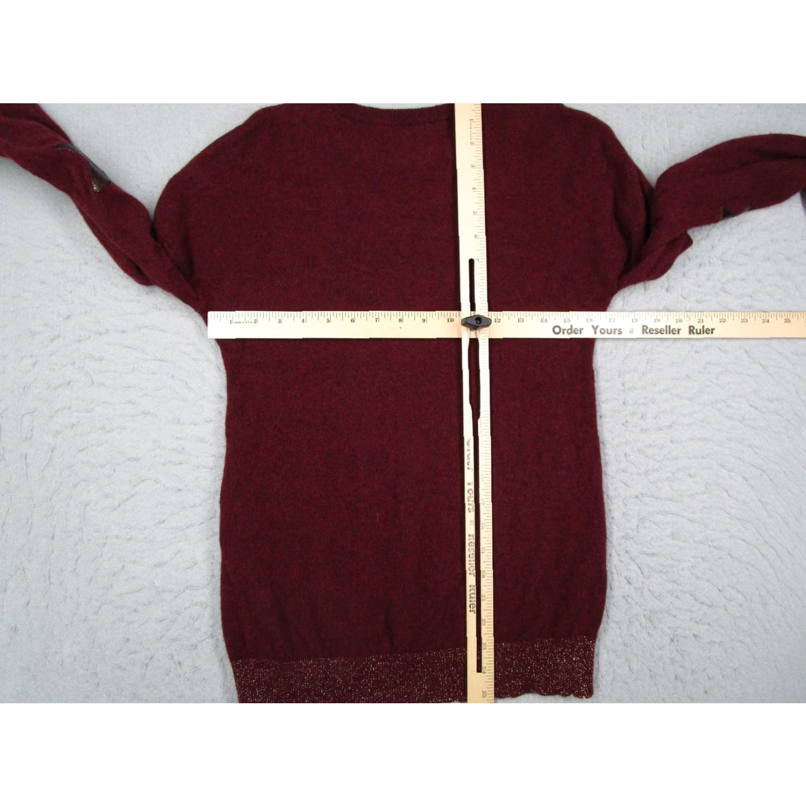 Zadig & Voltaire Zadig & Voltaire Sweater Womens Medium Red Cici Patch C Lurex Star Cashmere Size M / US 6-8 / IT 42-44 - 4 Thumbnail
