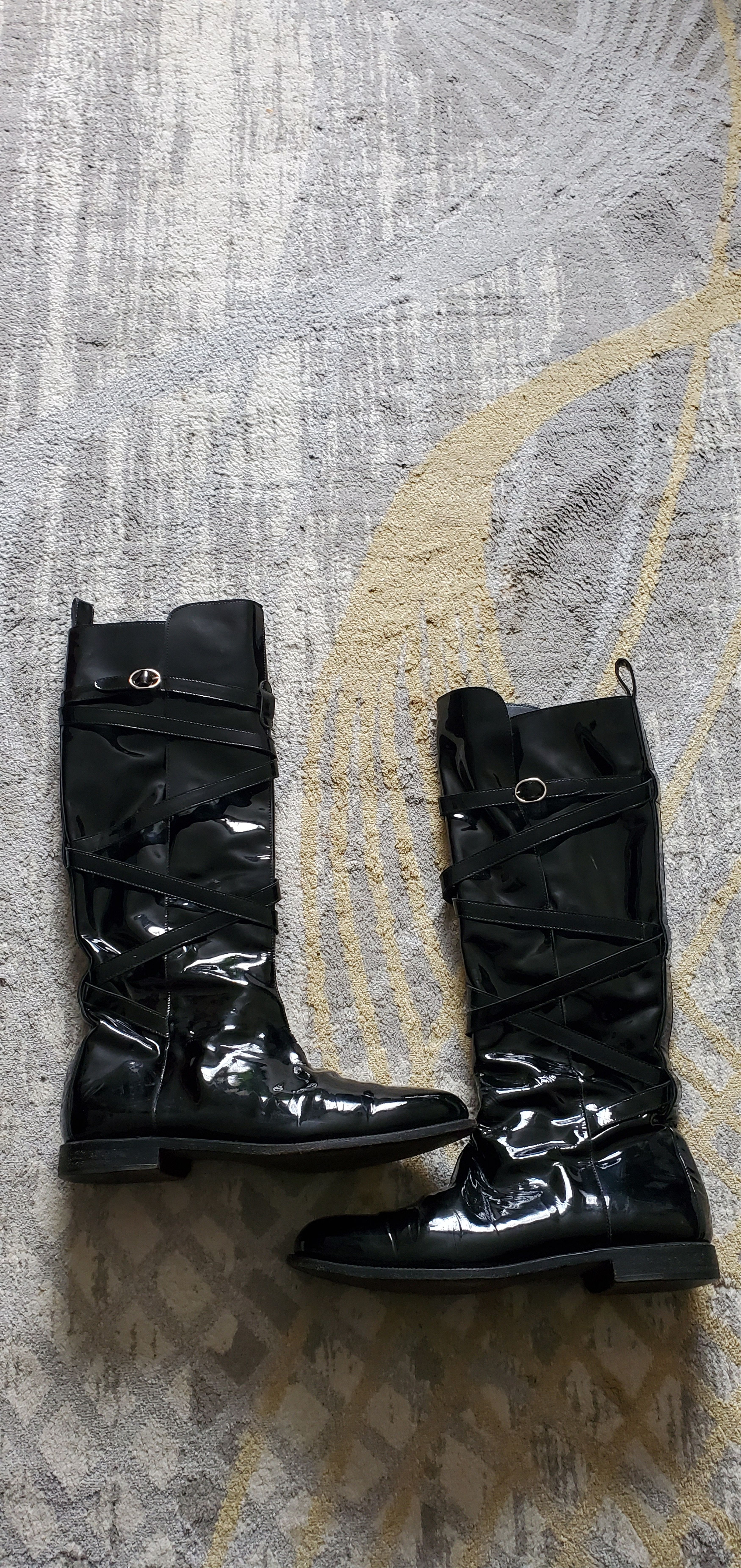 Yves Saint Laurent YSL Patent Leather Knee Boots Size US 6.5 / IT 36.5 - 3 Thumbnail