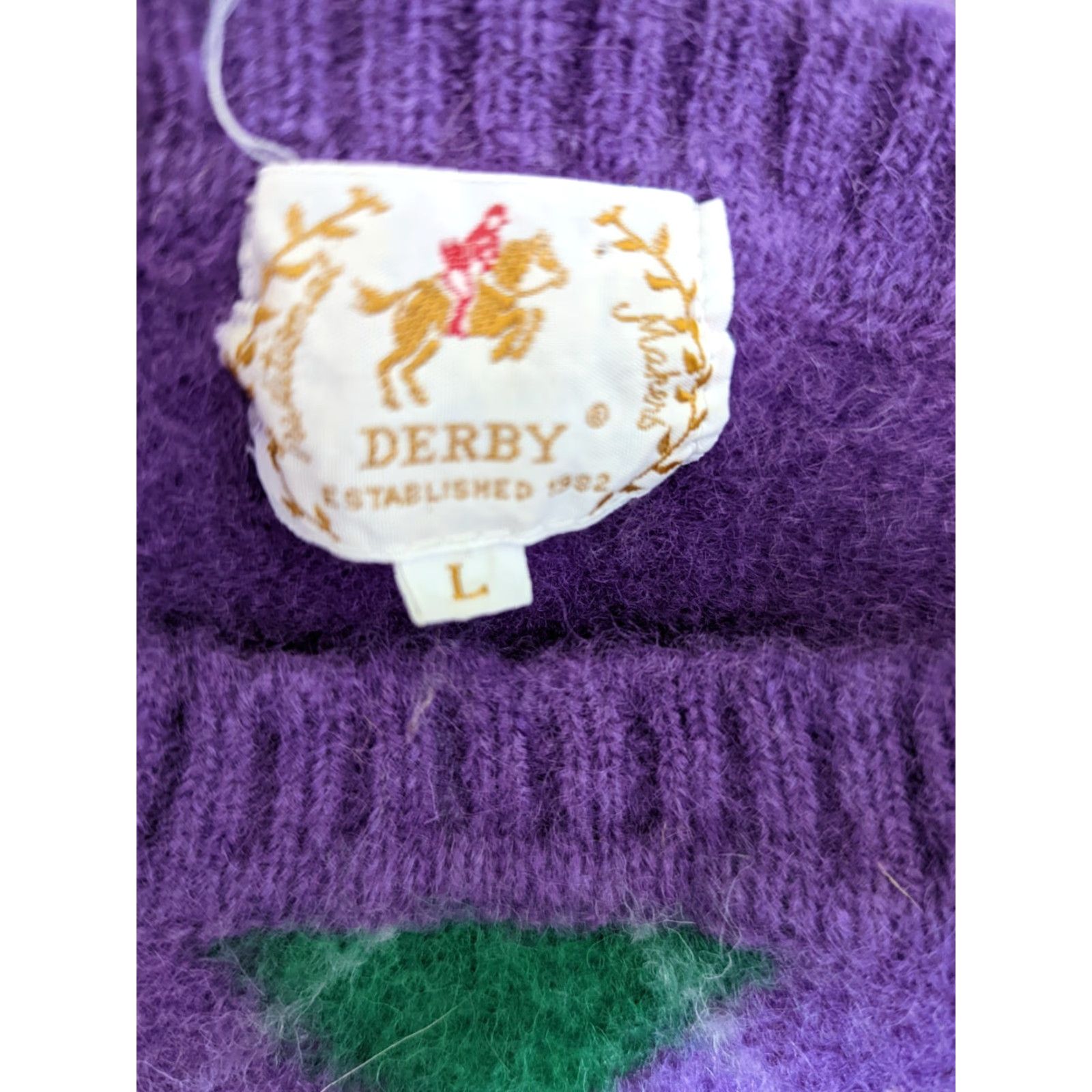 Vintage VINTAGE Derby Sweater Wool Purple Argyle Crewneck Jumper Women's Small S8C Pullover 80s USA Shirt? Size S / US 4 / IT 40 - 4 Thumbnail