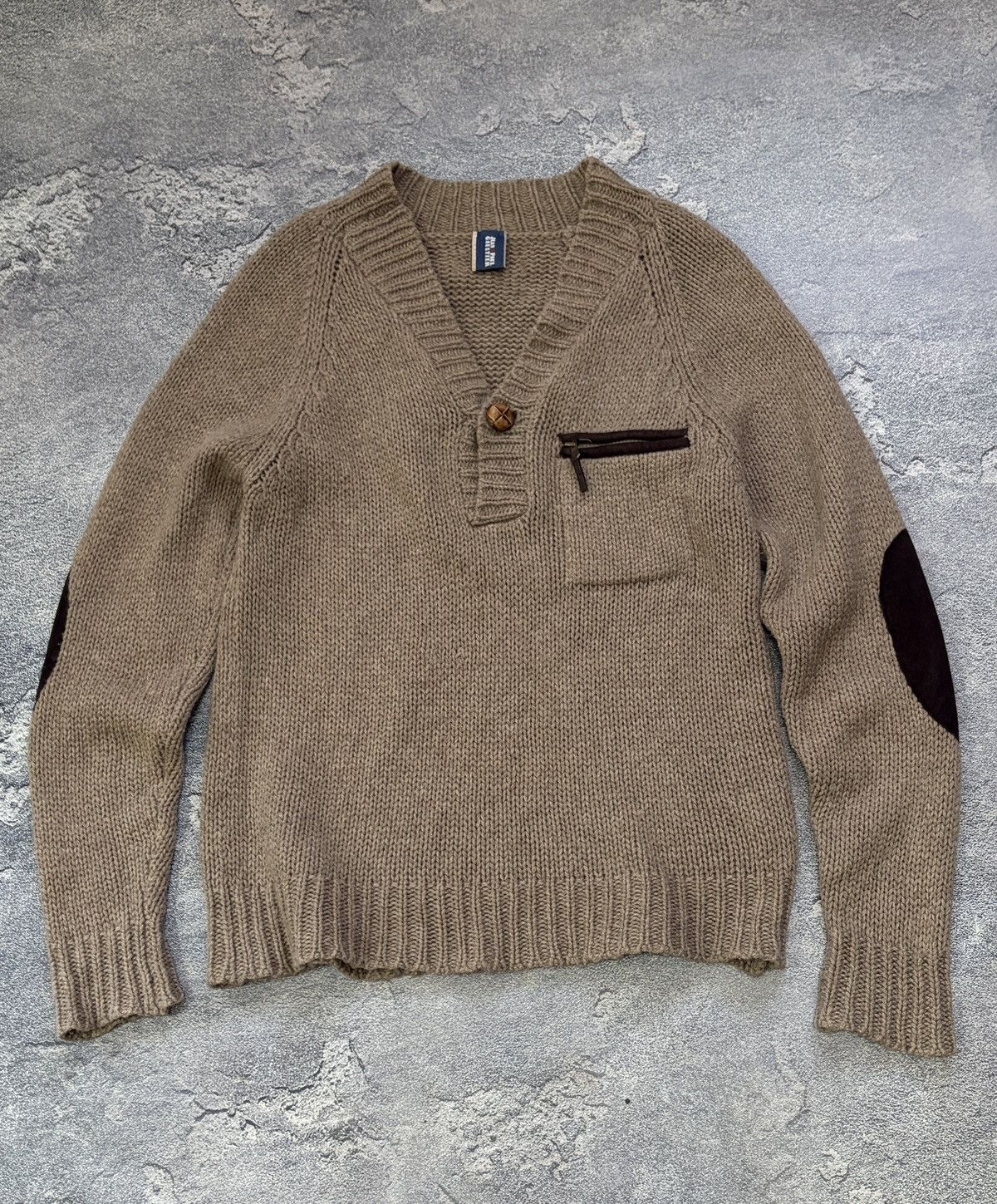 Jean Paul Gaultier Vintage Jean Paul Gaultier Elbow Patch Zip Pocket Sweater M Size US M / EU 48-50 / 2 - 1 Thumbnail