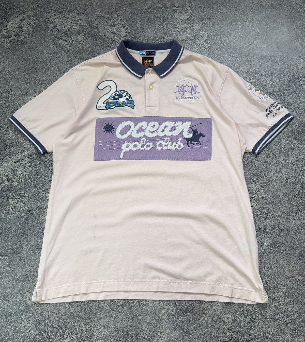 La Martina La Martina Argentina Ocean Polo Club Pink Patch Logo XXL Size US XXL / EU 58 / 5 - 1 Thumbnail