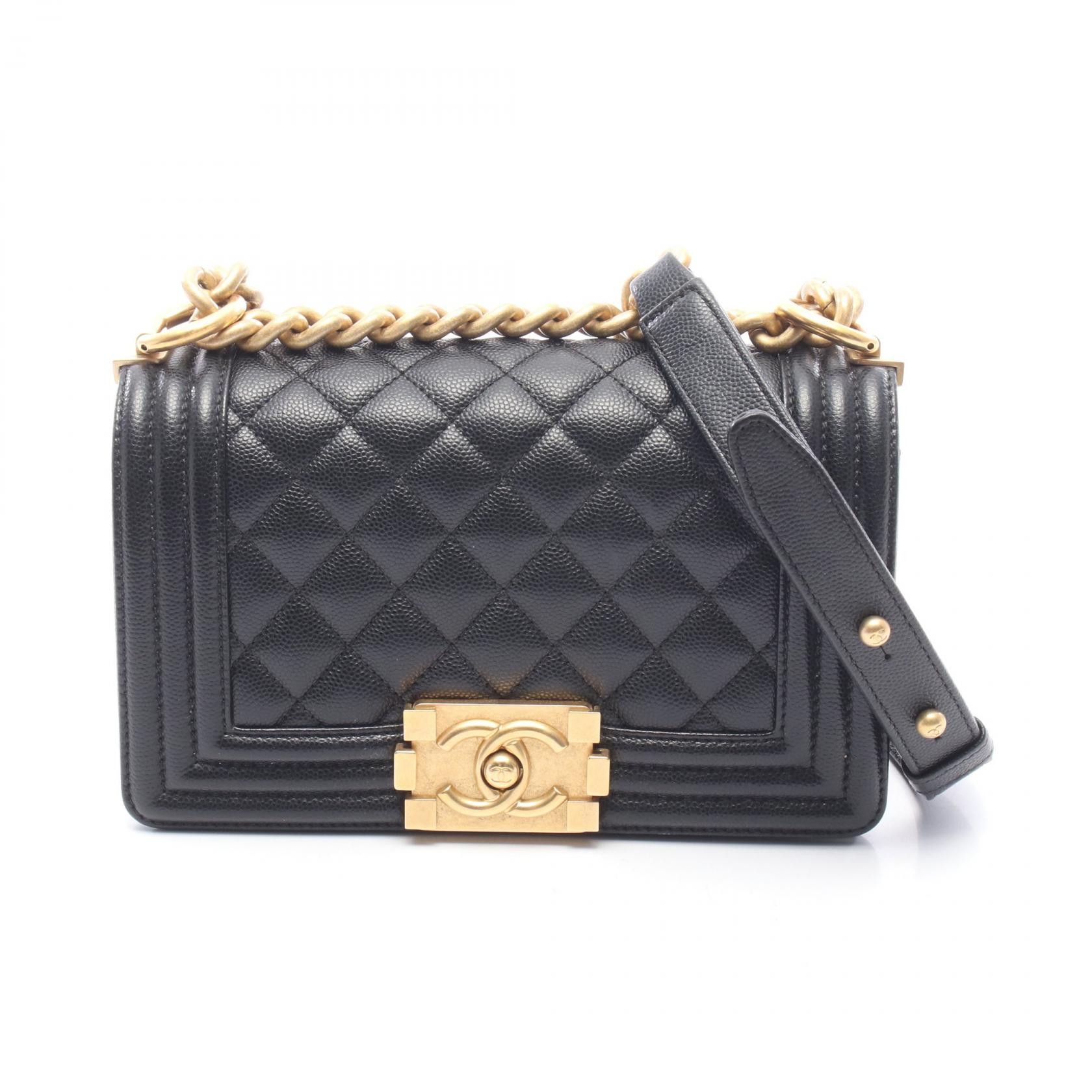 Chanel Chanel CHANEL Boy Chanel Grained Calf Shoulder Bag Leather Shoulder Bag A67085 DUTY FREE for USA Size ONE SIZE - 1 Thumbnail