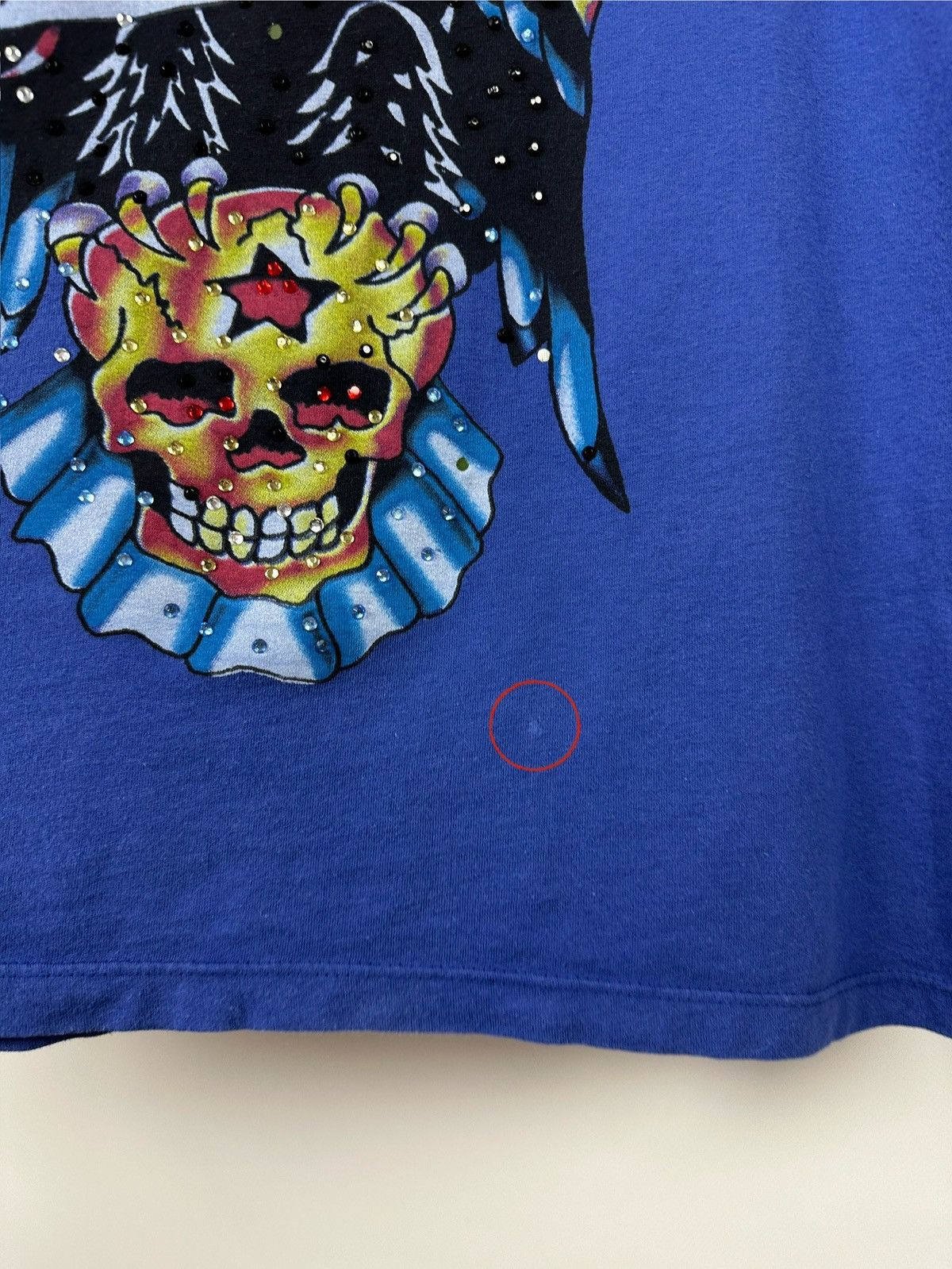 Ed Hardy Vintage Ed Hardy Rhinestones Skull Eagle Blue T-Shirt Size US M / EU 48-50 / 2 - 16 Thumbnail