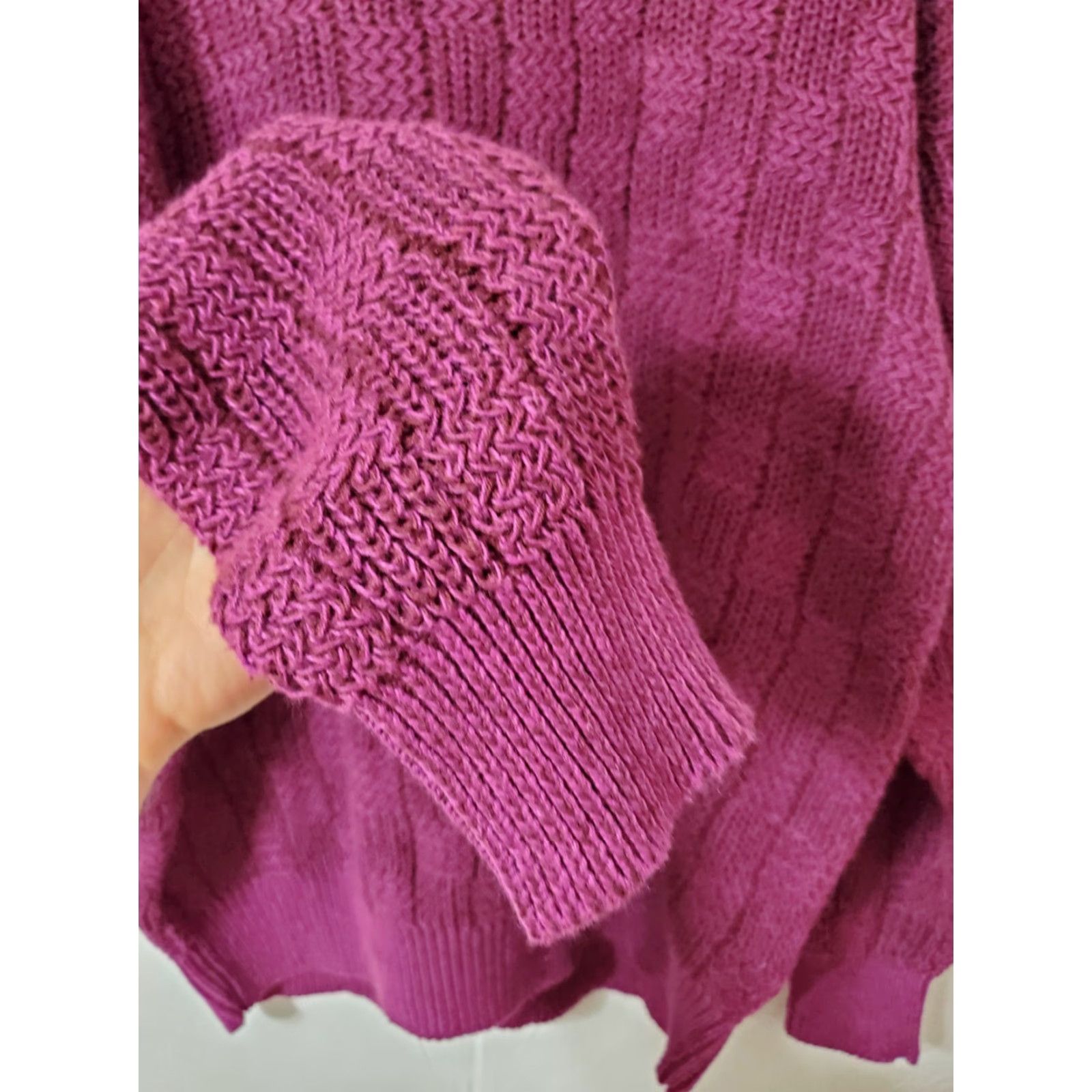 Vintage VINTAGE Weekends Sweater XL Purple Patchwork Crew Neck Women Pullover Heavyweight 80s Knit Cotton Blend Ramie Size XL / US 12-14 / IT 48-50 - 5 Thumbnail