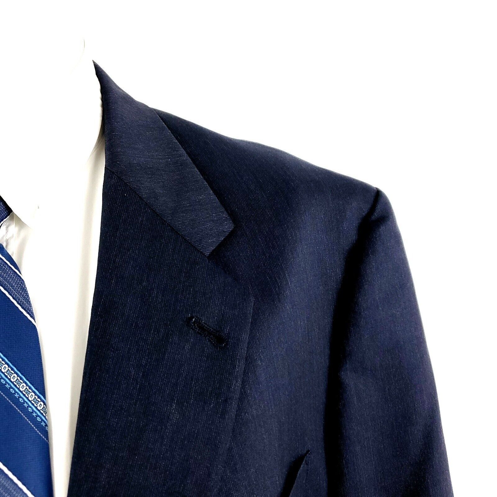Hart Schaffner Marx Hart Schaffner Marx Wool 2 Button Blazer 46L Blue Suit Jacke Size 46L - 2 Thumbnail