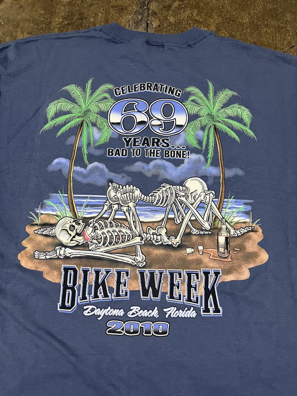 Harley Davidson × Vintage Crazy Bike Week 2010 Vintage 69 Years Funny Humor Sex Tee Size US XXL / EU 58 / 5 - 4 Thumbnail