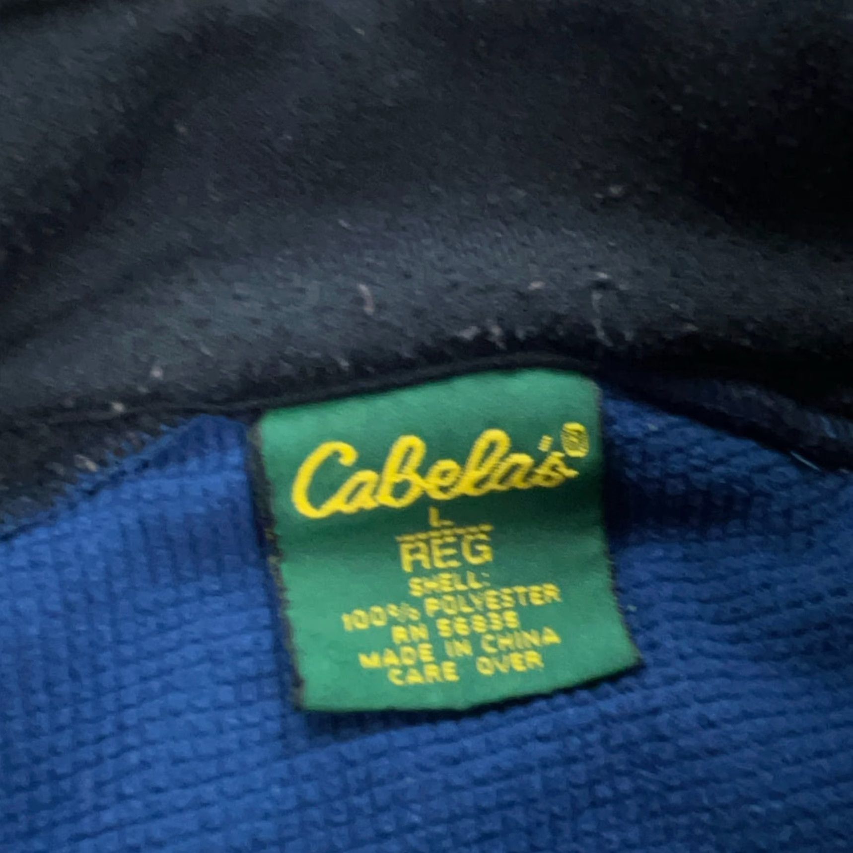 Vintage Cabela's Sweater Men Large Blue Black Pullover Fleece Thermal Waffle 1/4 Zip Size US L / EU 52-54 / 3 - 5 Thumbnail