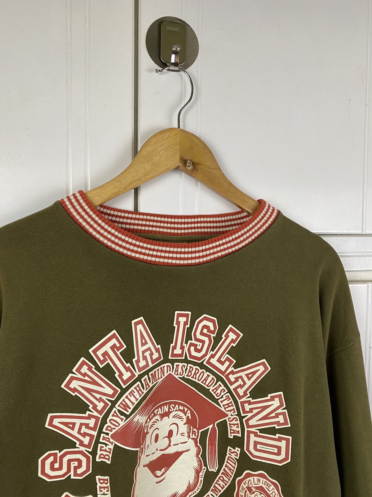 Vintage Vintage College Captain Santa Crewneck Green Rare Size US L / EU 52-54 / 3 - 3 Thumbnail