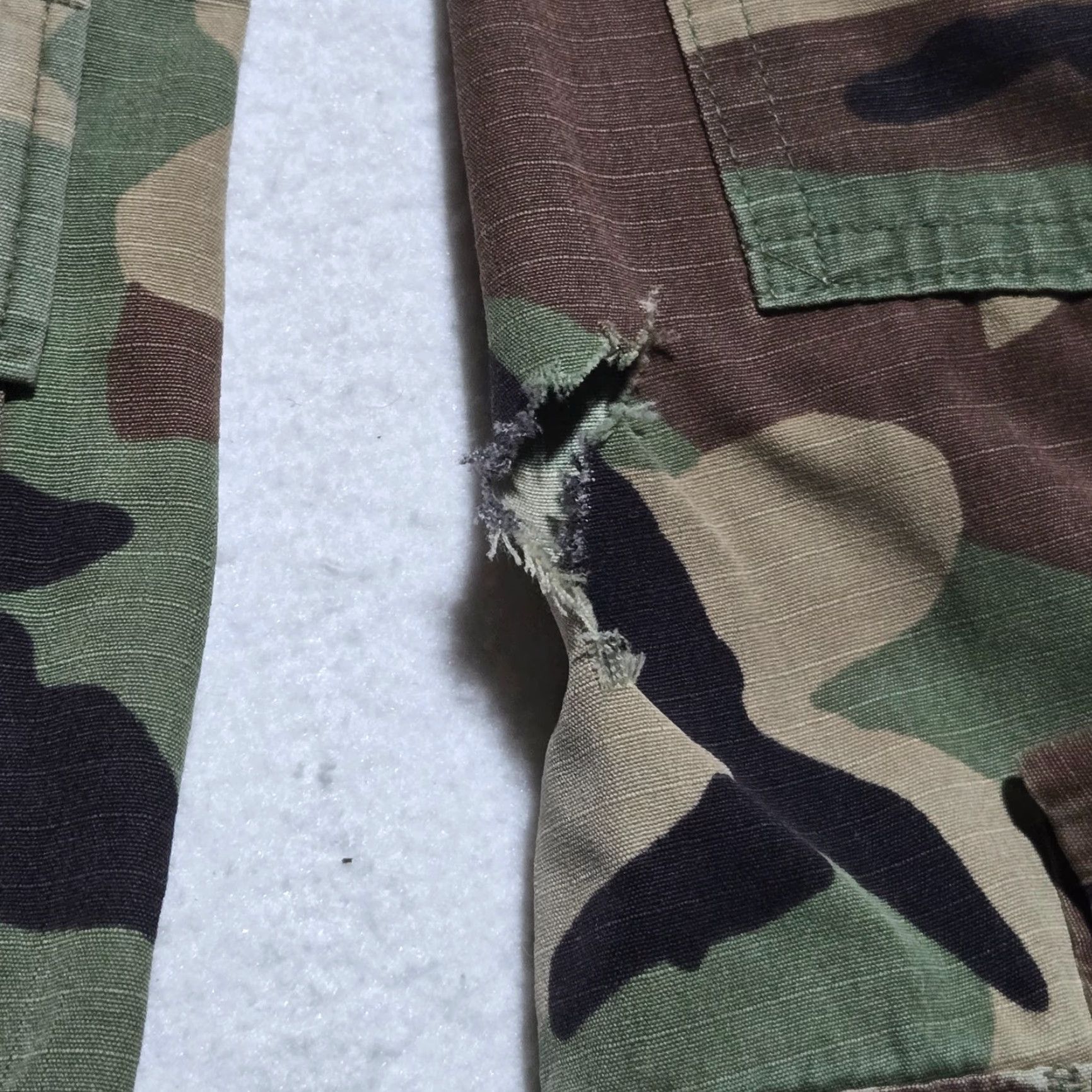Vintage Military US Army Airborne Hunting Camo Combat Tactical Shirt Field Jacket Men's L Large Size US L / EU 52-54 / 3 - 6 Thumbnail