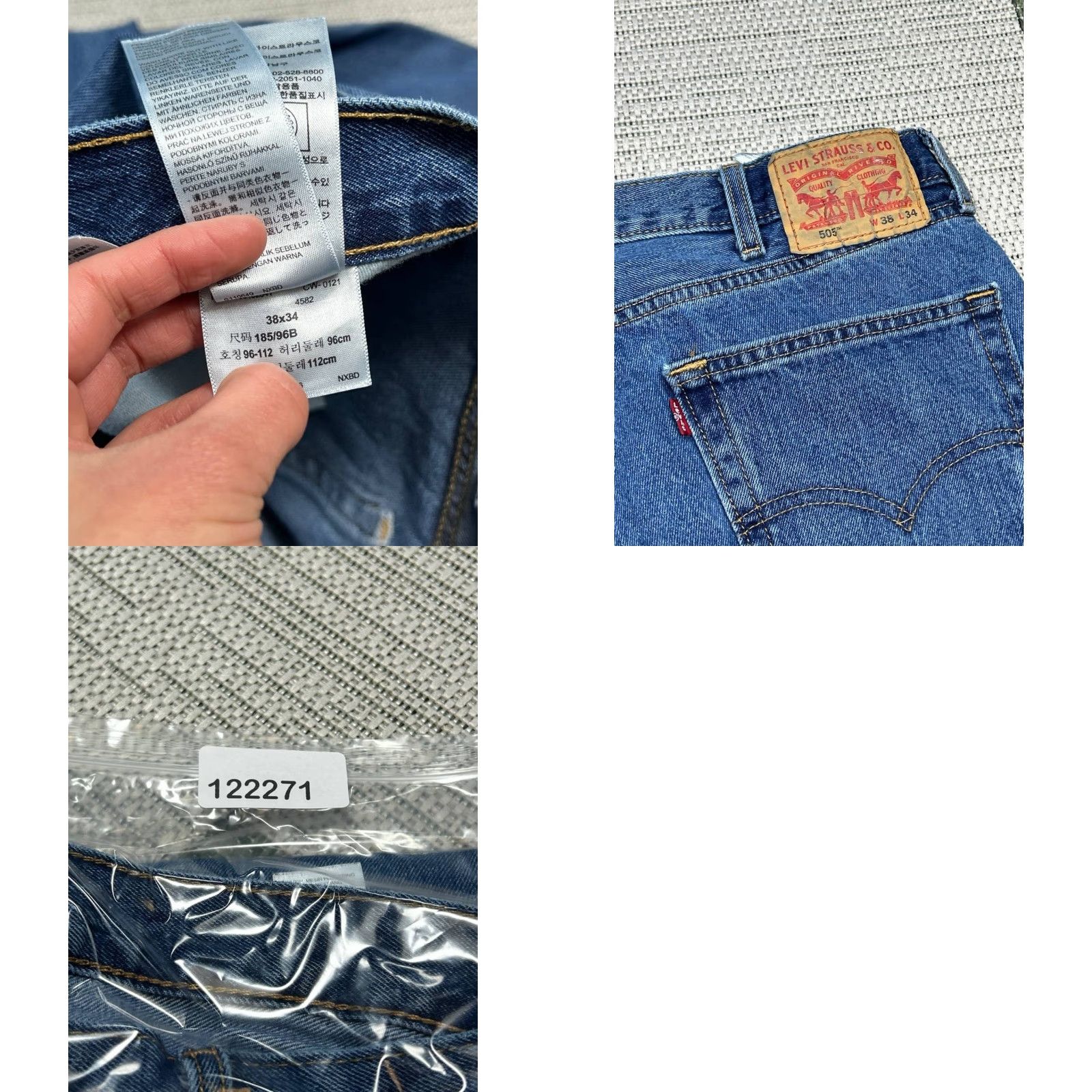 Levi's Levi's 505 Jeans Men 38 Blue Denim Cotton Regular Fit Mid Rise Straight Leg 36x33 jeans Mens Regular Blue 505 City Preppy Size US 38 / EU 54 - 8 Thumbnail