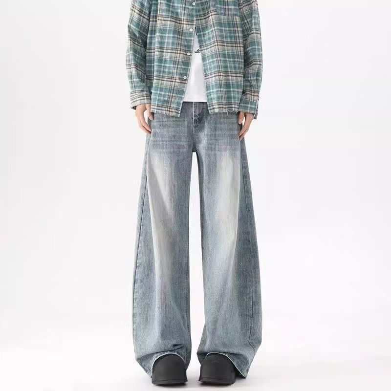 Jean Men's light blue washed distressed wide-leg scimitar jeans Size US 32 / EU 48 - 2 Thumbnail