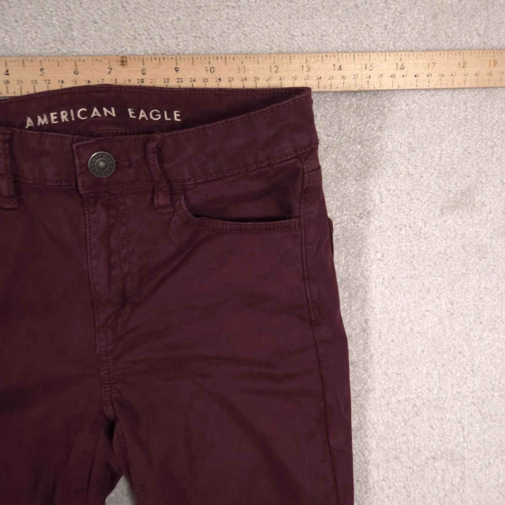 American Eagle Outfitters American Eagle Hi-Rise Jeans Womens 2 Red Dark Wash Skinny Stretch Denim Size 26" / US 2 / IT 38 - 4 Thumbnail