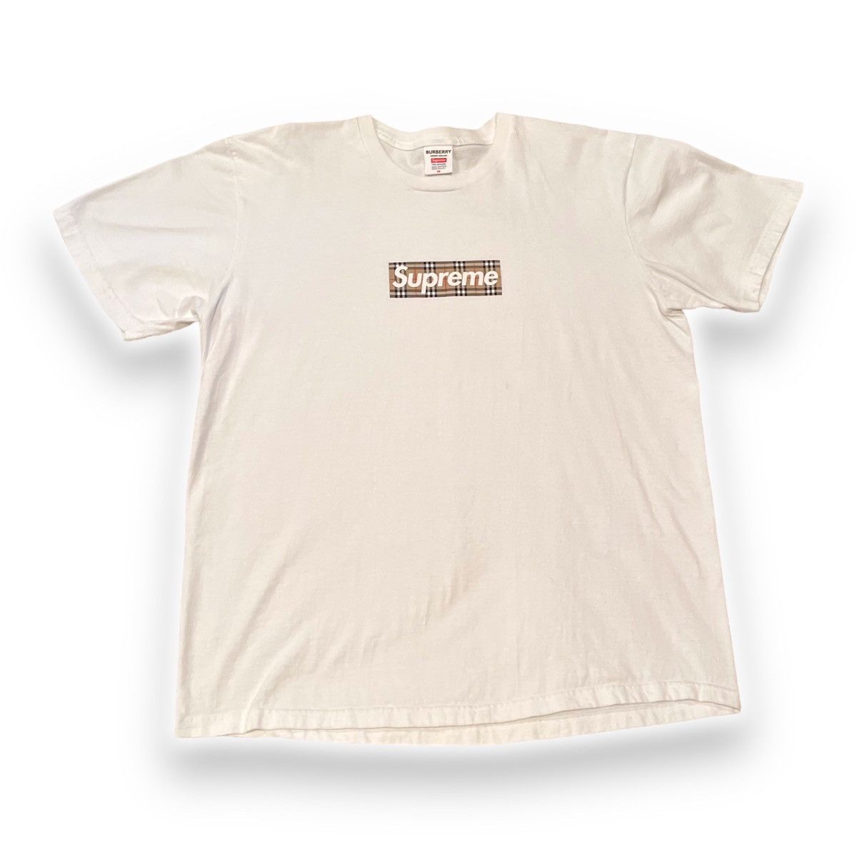 image of Burberry Box Logo T Shirt in White, Men's (Size Medium)